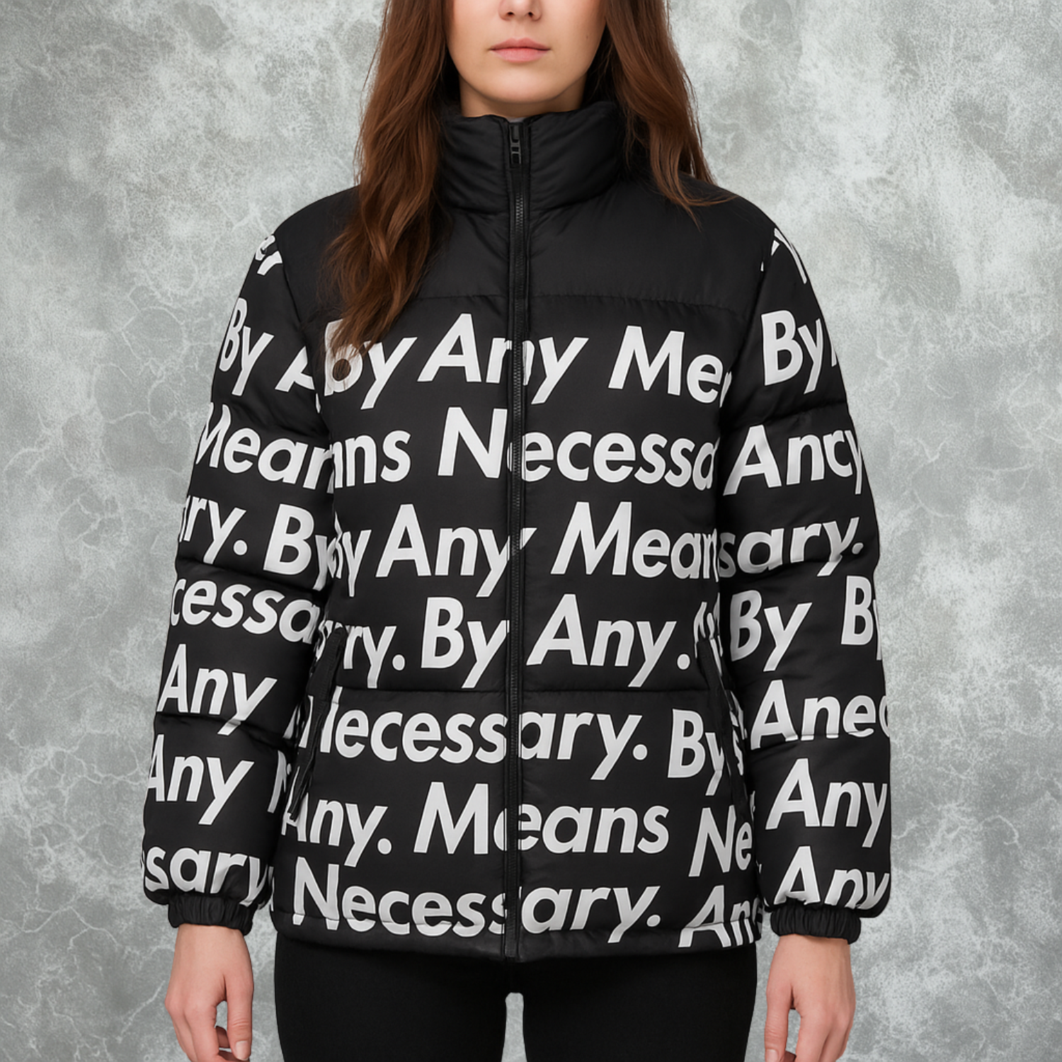 By Any Means Necessary Puffer Jacket For Women