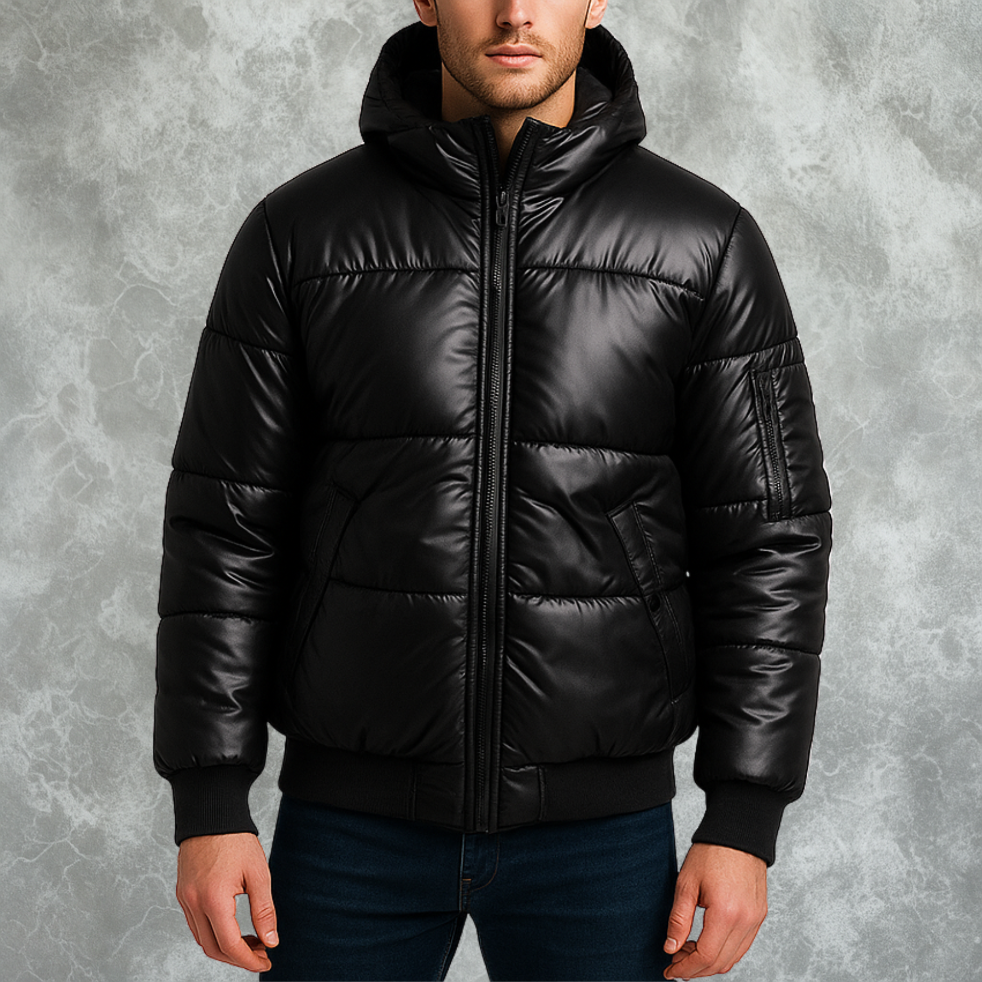 Black Puffer Jacket For Men