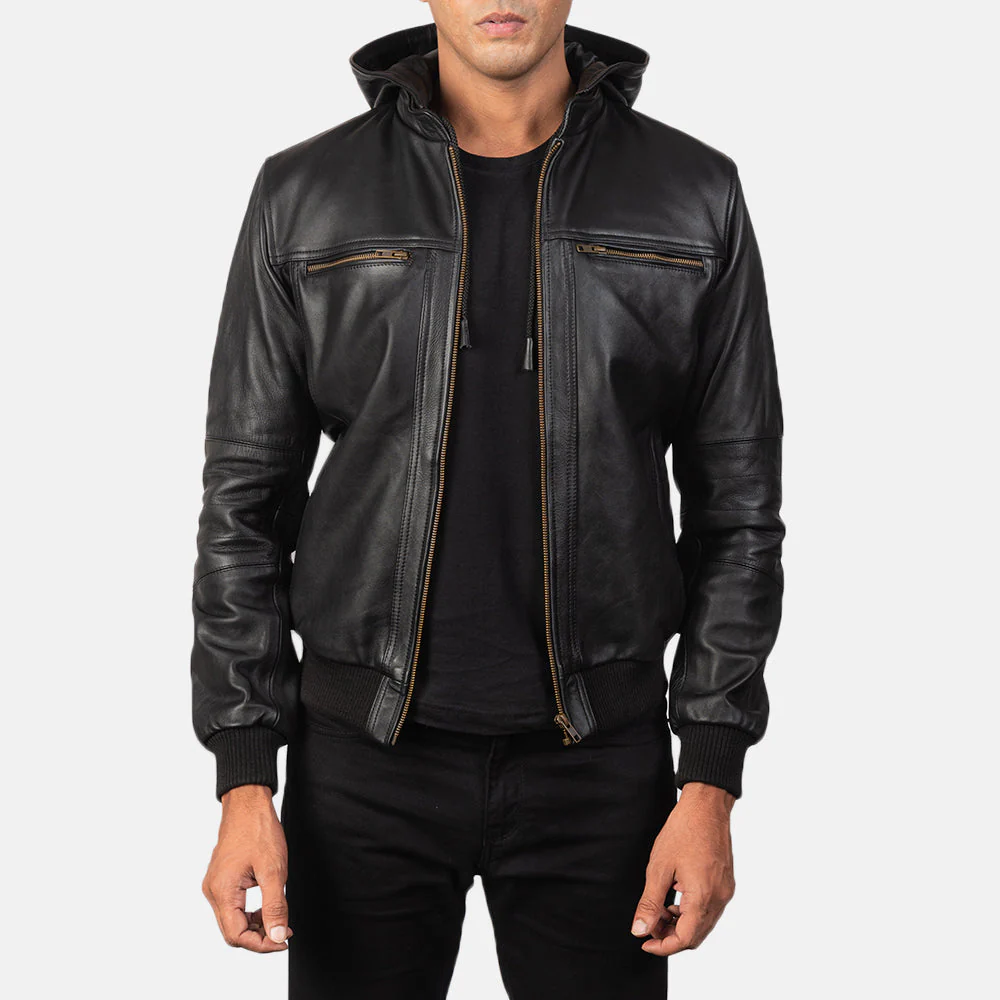 Bouncer Biz Pull-Up Leather Bomber