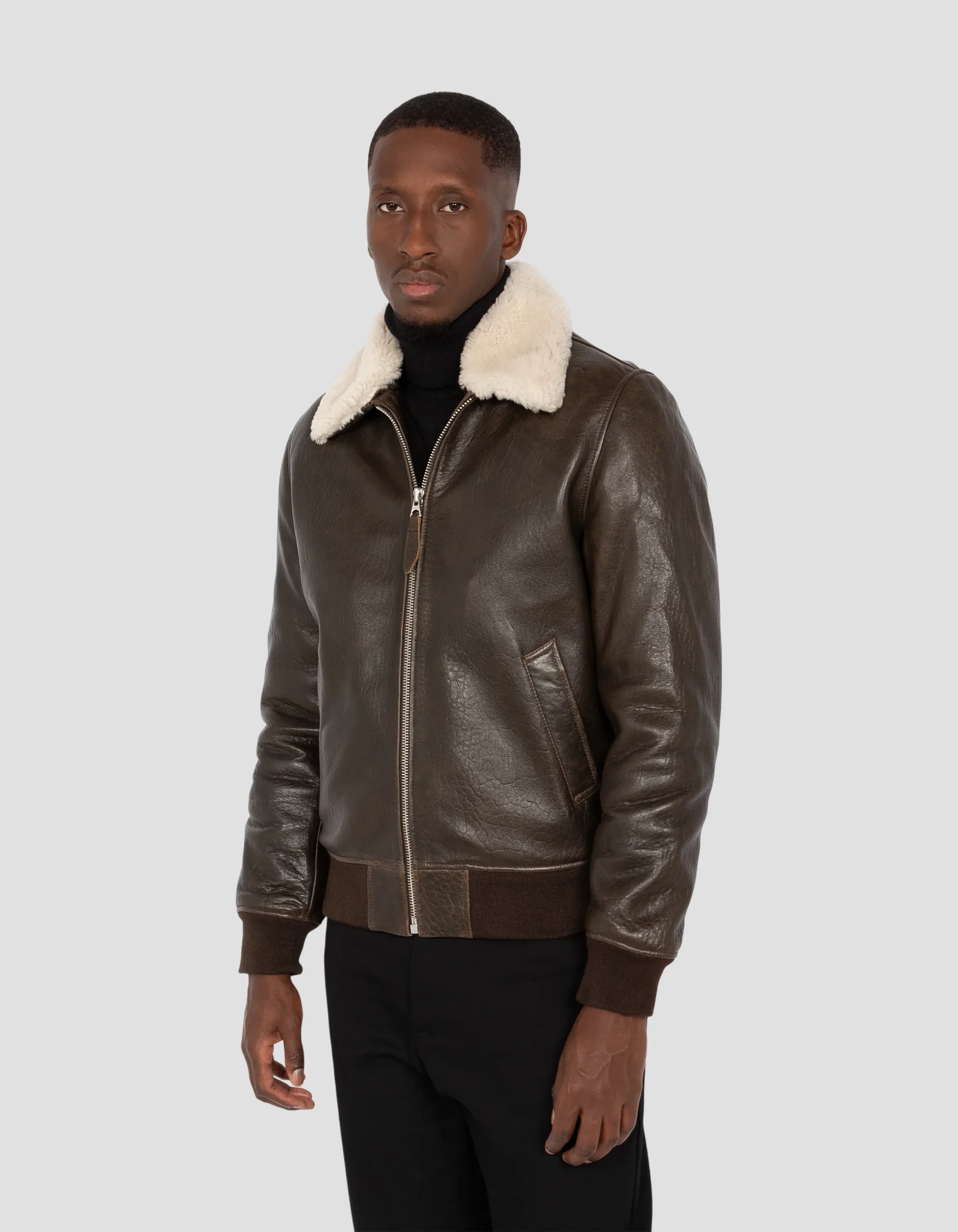 Men’s Aviator Brown Lamb Leather Jacket | Rugged, Timeless & Premium Quality