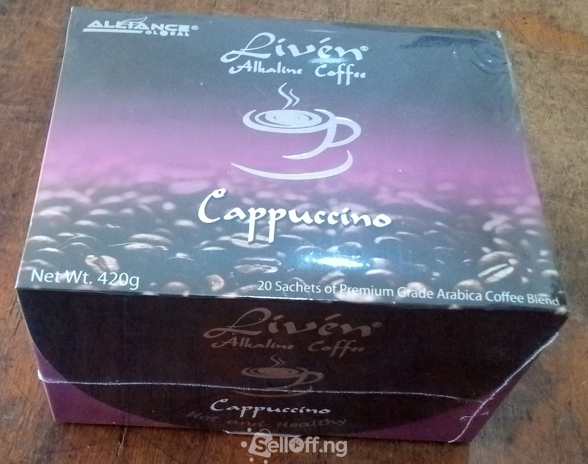 LIVEN ALKALINE CAPPUCCINO COFFEE of AIM Global 20 Sachets
