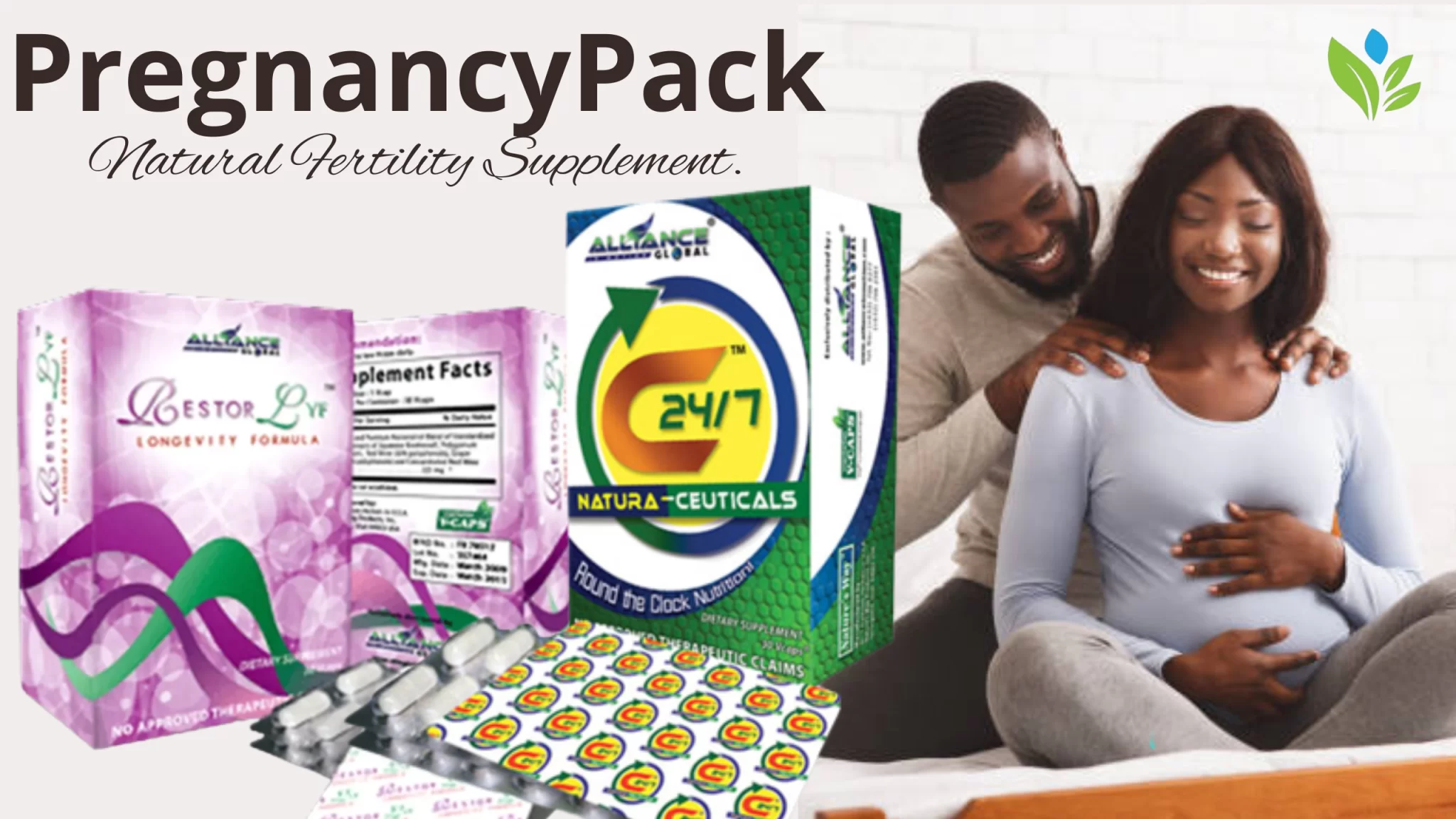 Pregnancy Combo: Fertility, C24/7 And Restorlyf By AIM GLOBAL with 120 Capsules