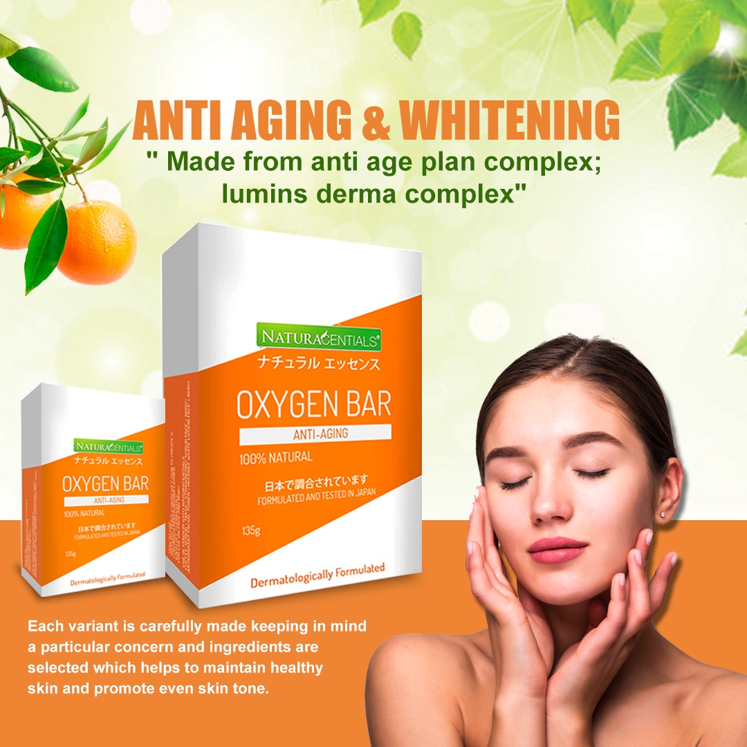 NATURACENTIALS Oxygen Bar, Anti-Aging & Whitening Soap 135g (AIM GLOBAL)