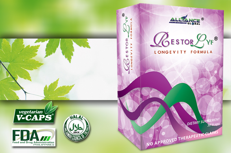 RestorLyf : Only Key to Prevent Aging ( Prolongs life span ) 30 V-Caps Anti-Aging AIM Global USA