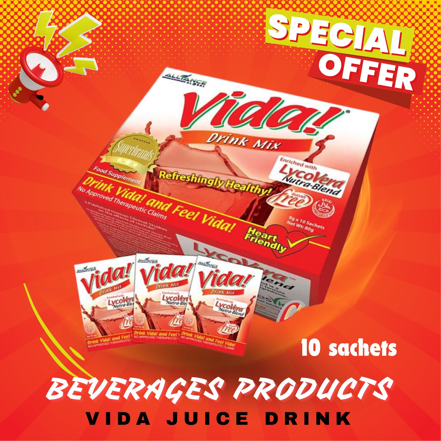 VIDA CARDIO-CEUTICAL DRINK 30 Sachets of AIM Global