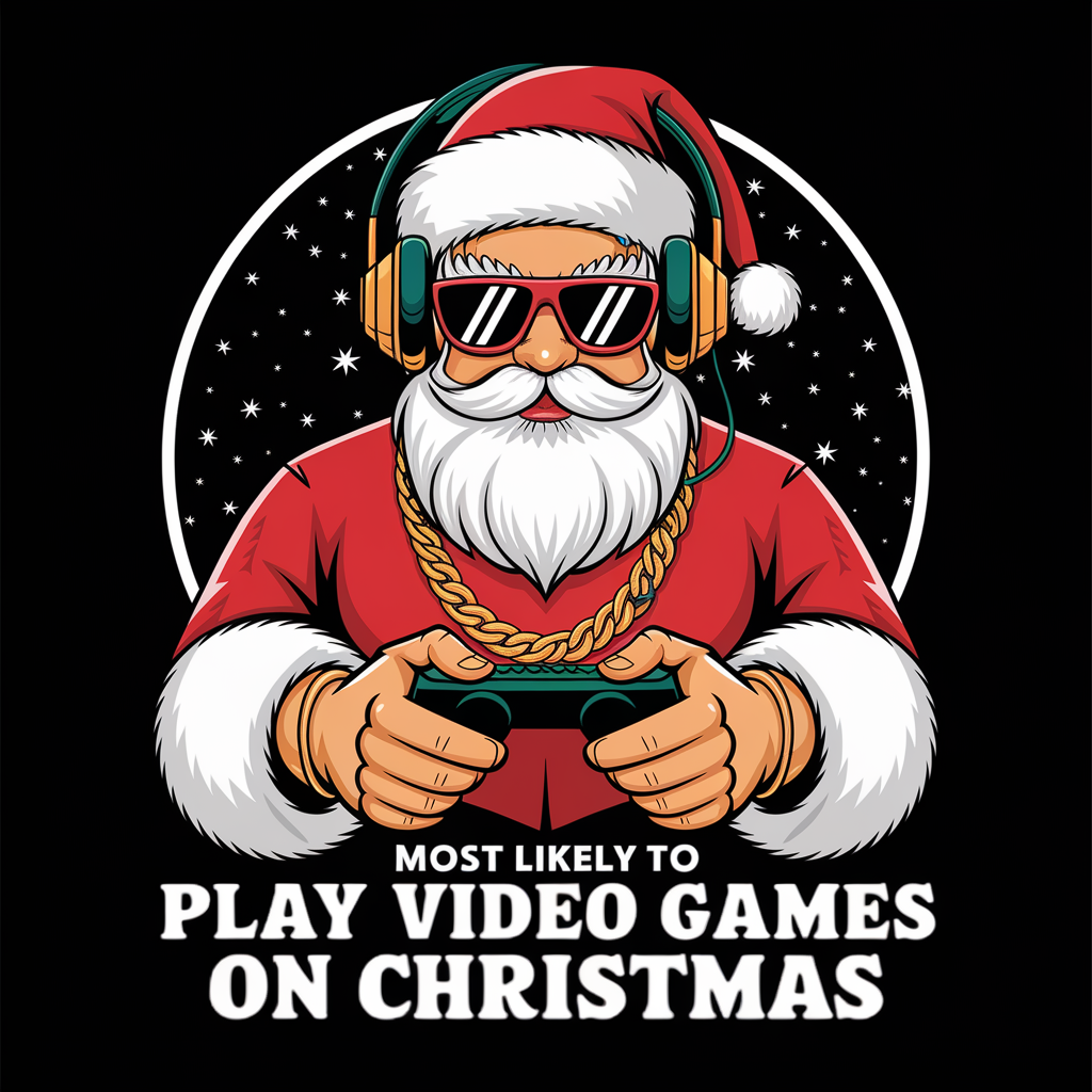 Christmas Gamer Santa T-shirt