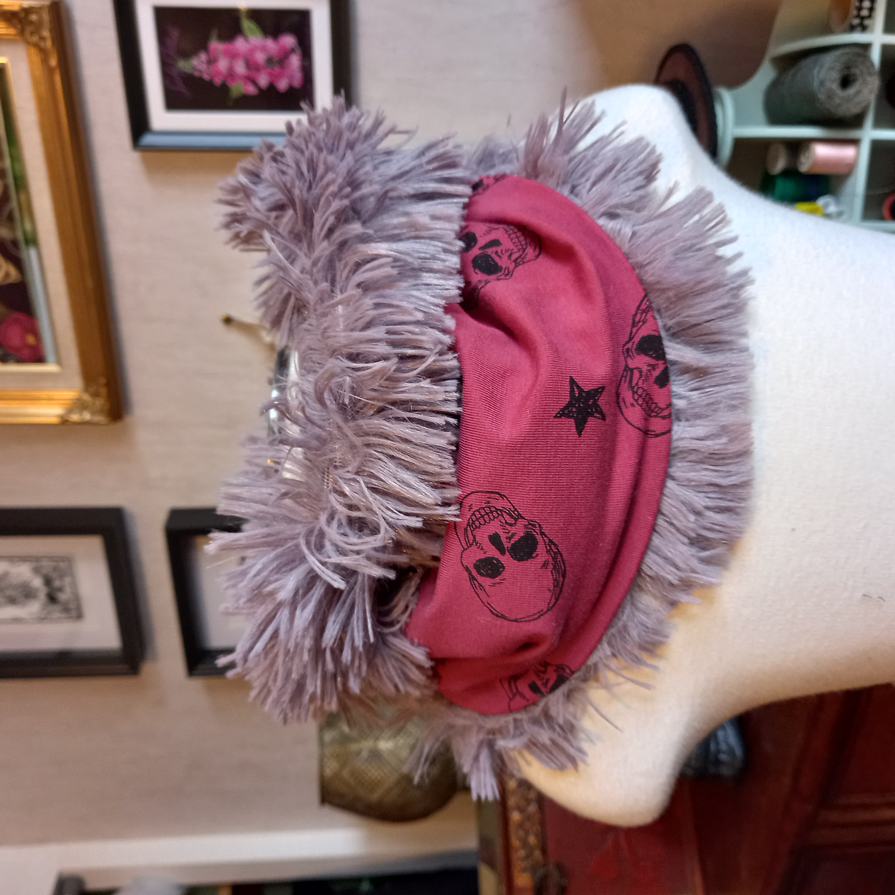 Tour de cou skull rose