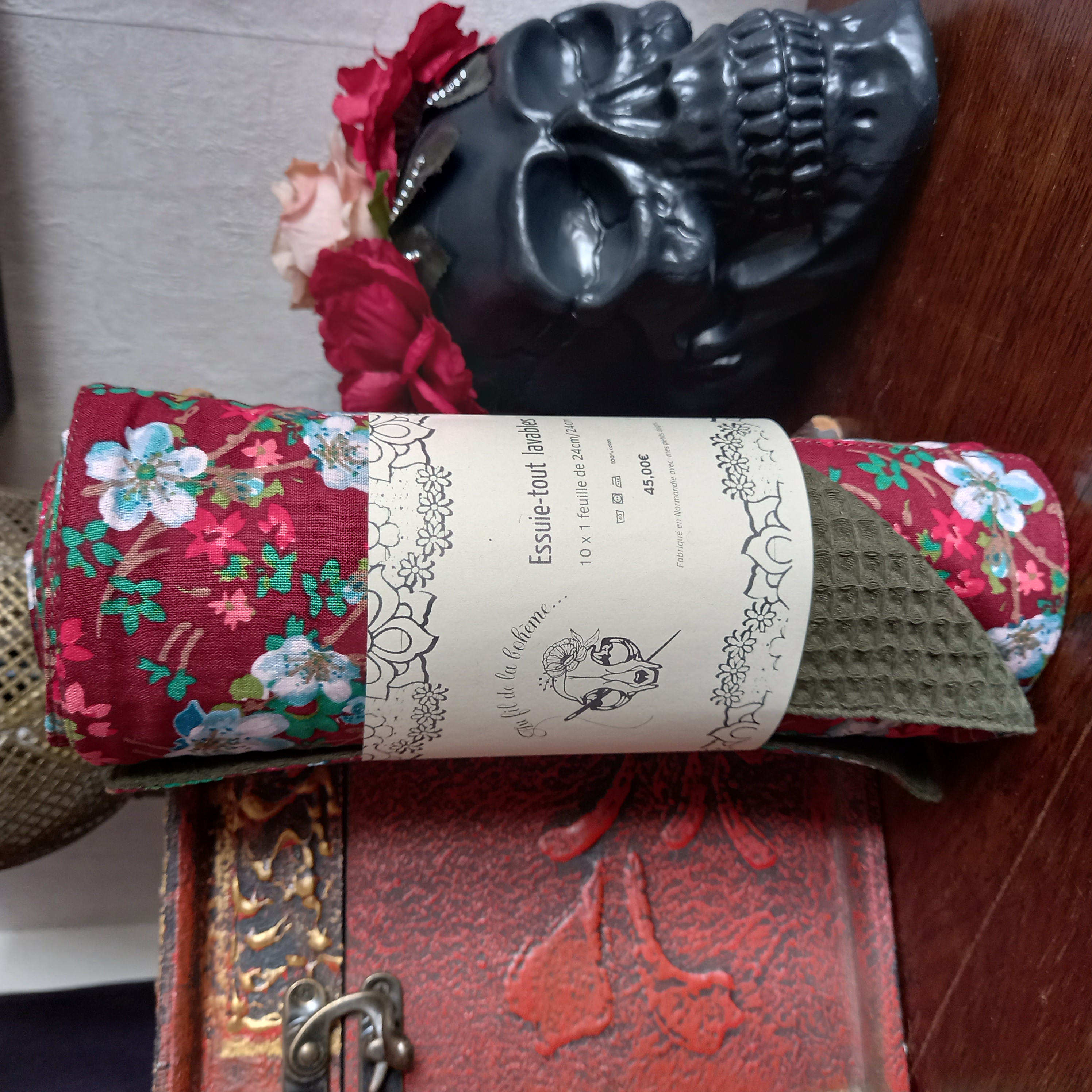 Essuie-tout fleuri x10 feuilles