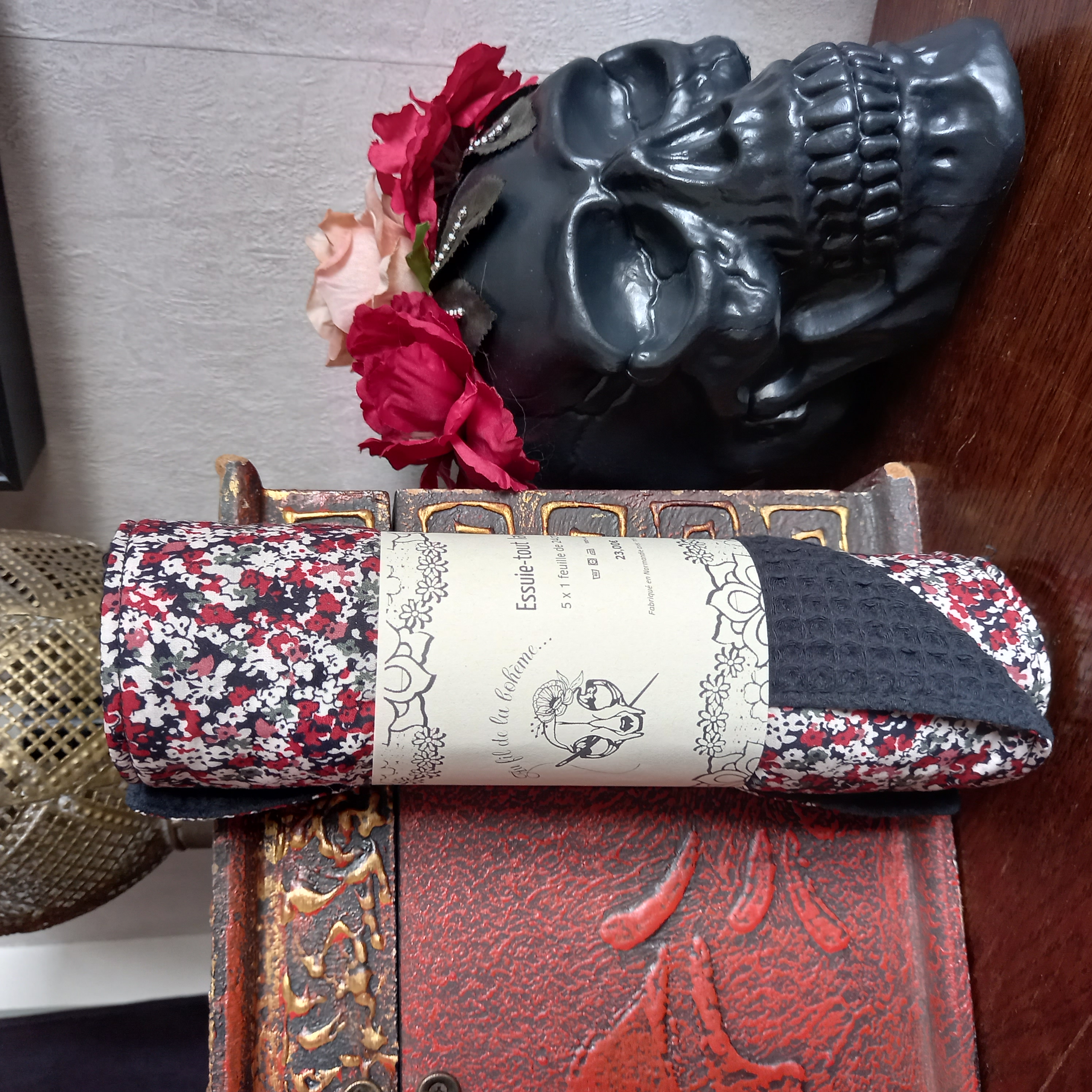 Essuie-tout fleurs x5 feuilles