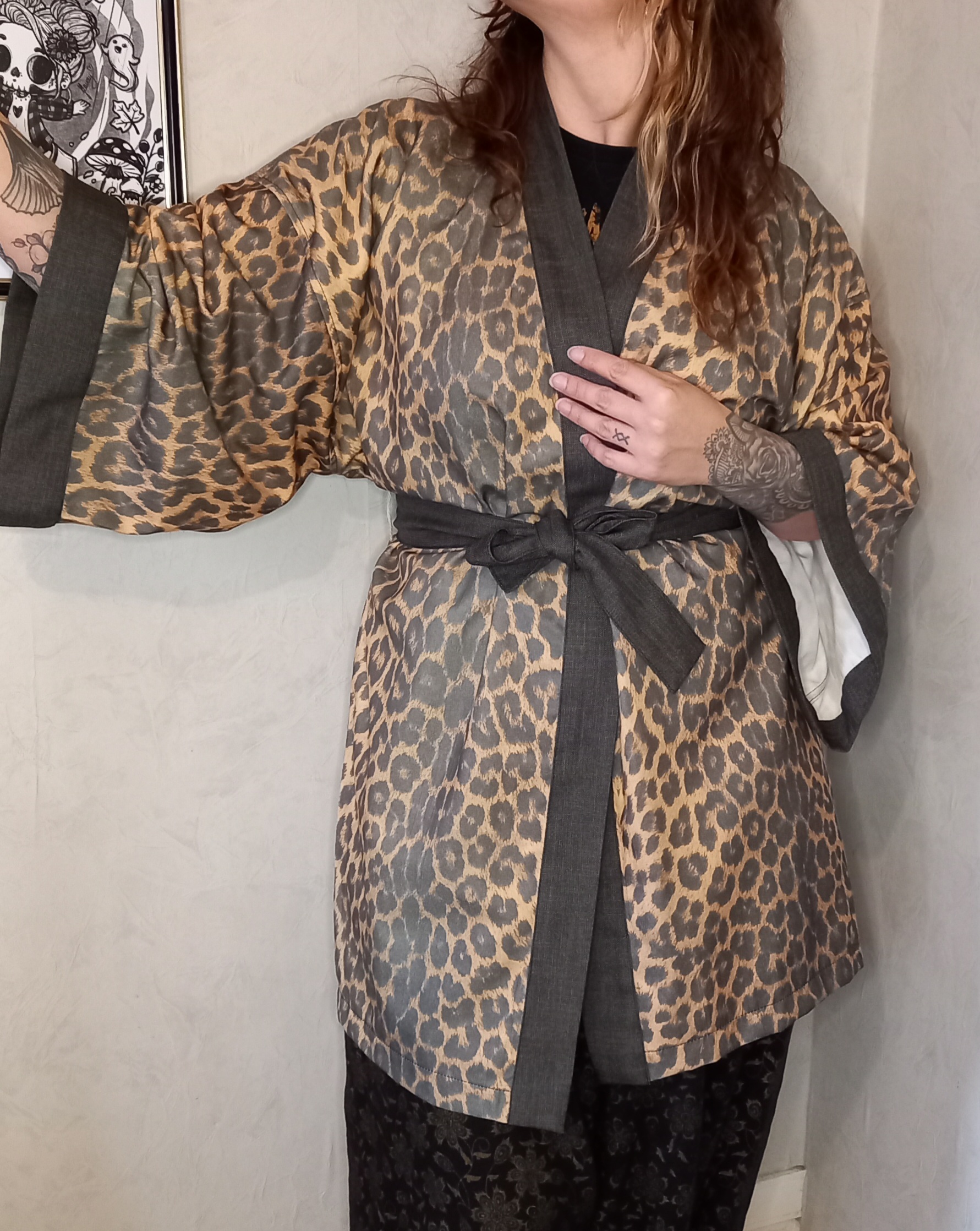 Veste kimono léopard 