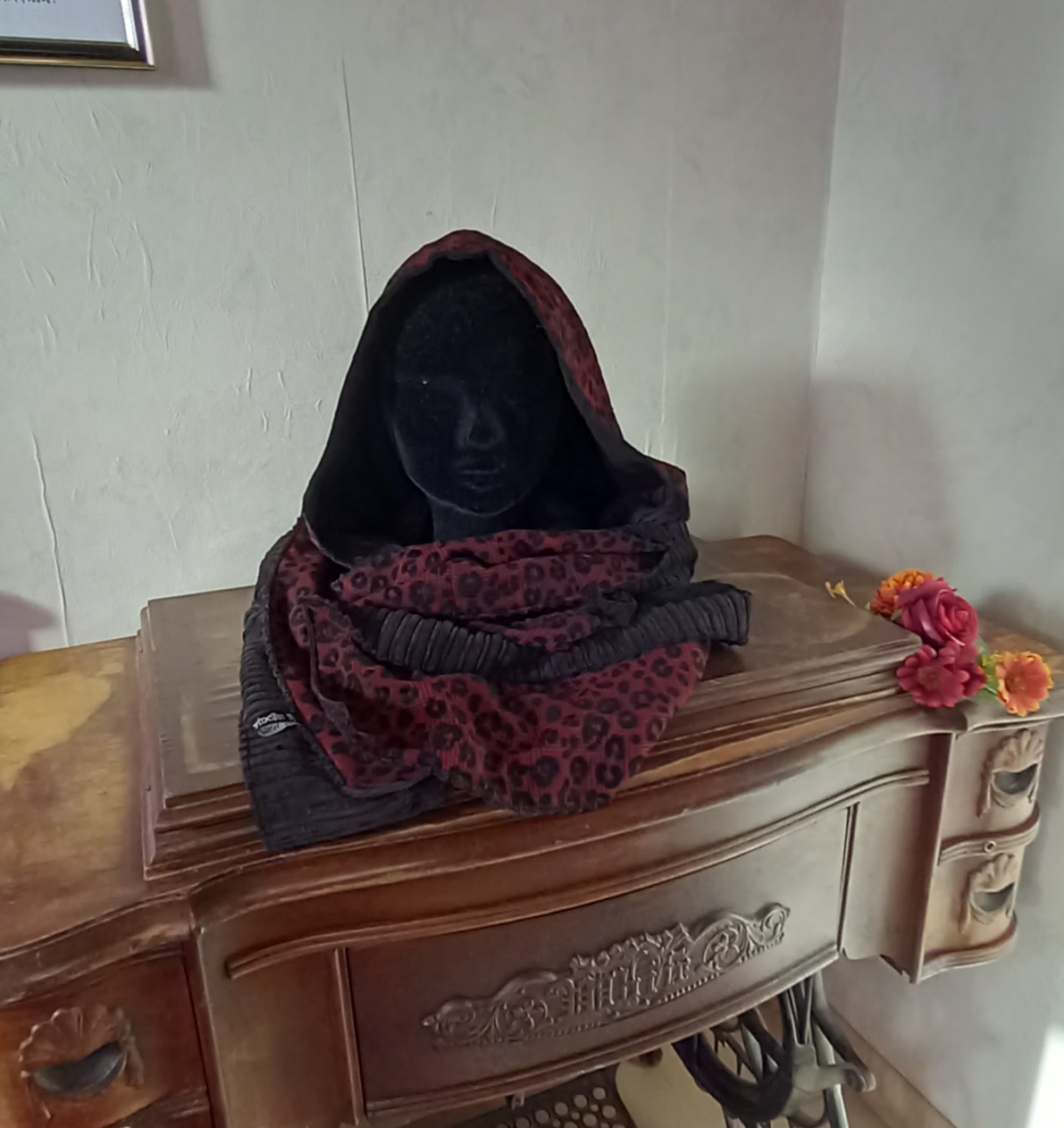 Écharpe-capuche carreaux graou