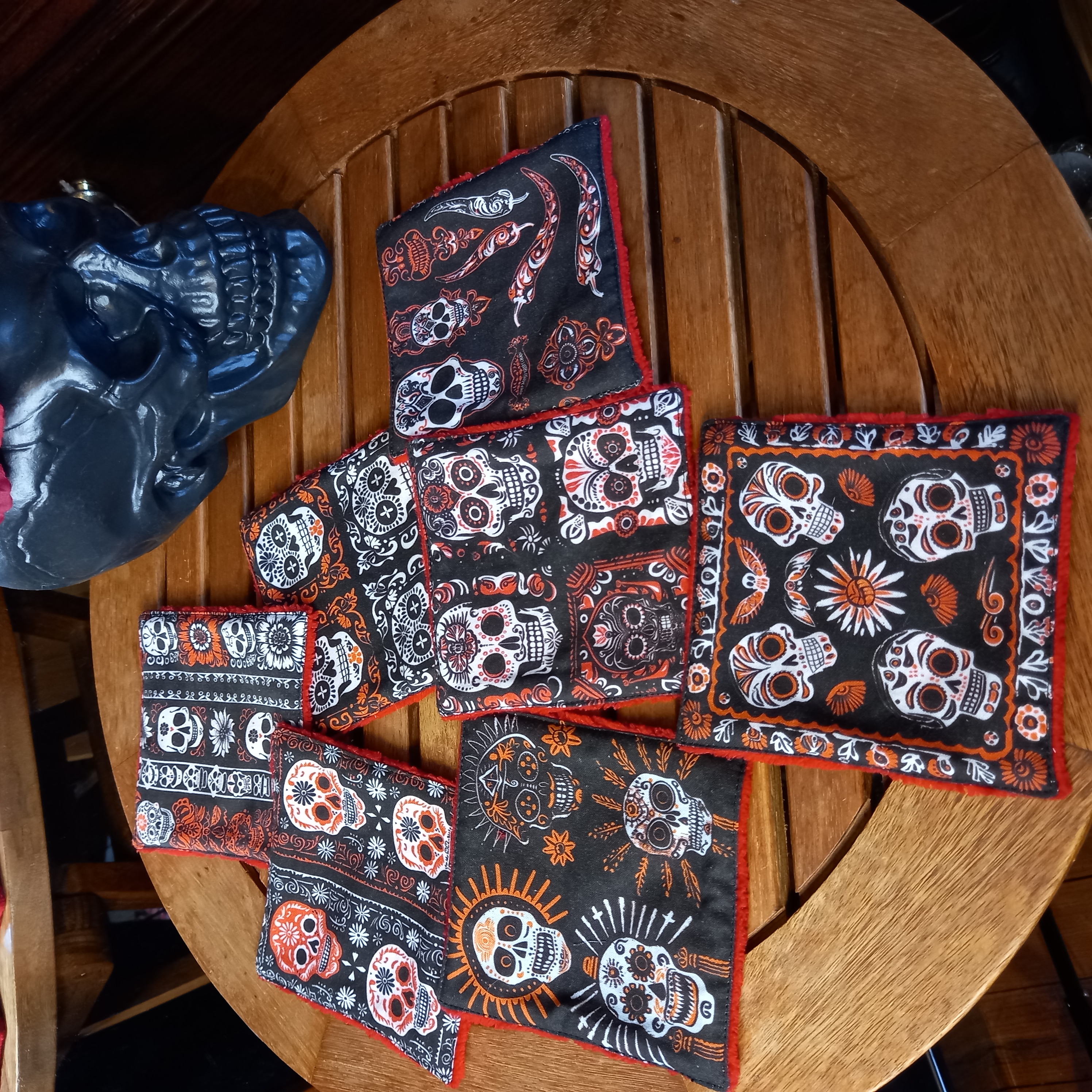 Lingettes lavables grand format  Skull x7