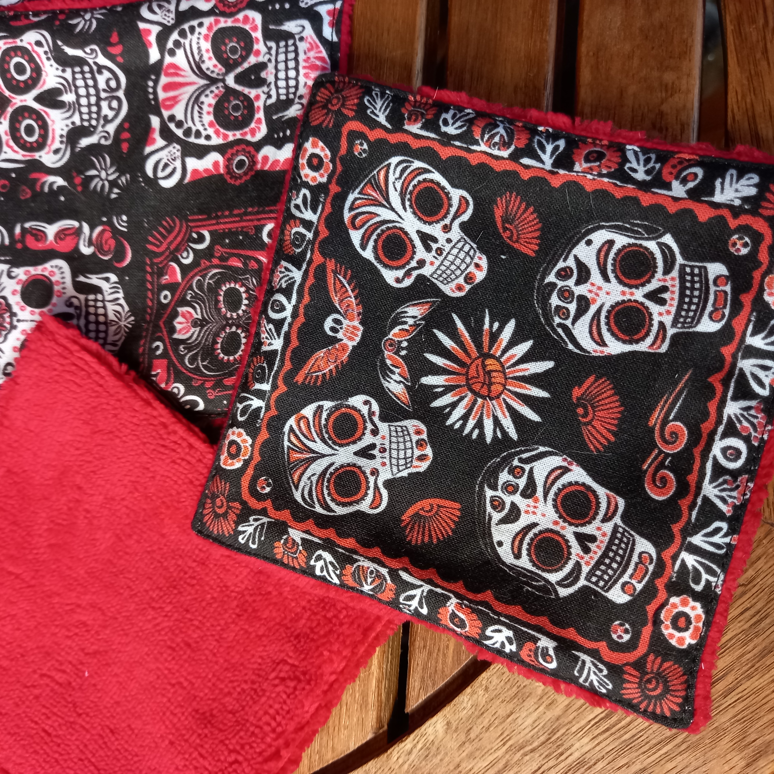 Lingettes lavables grand format  Skull x7