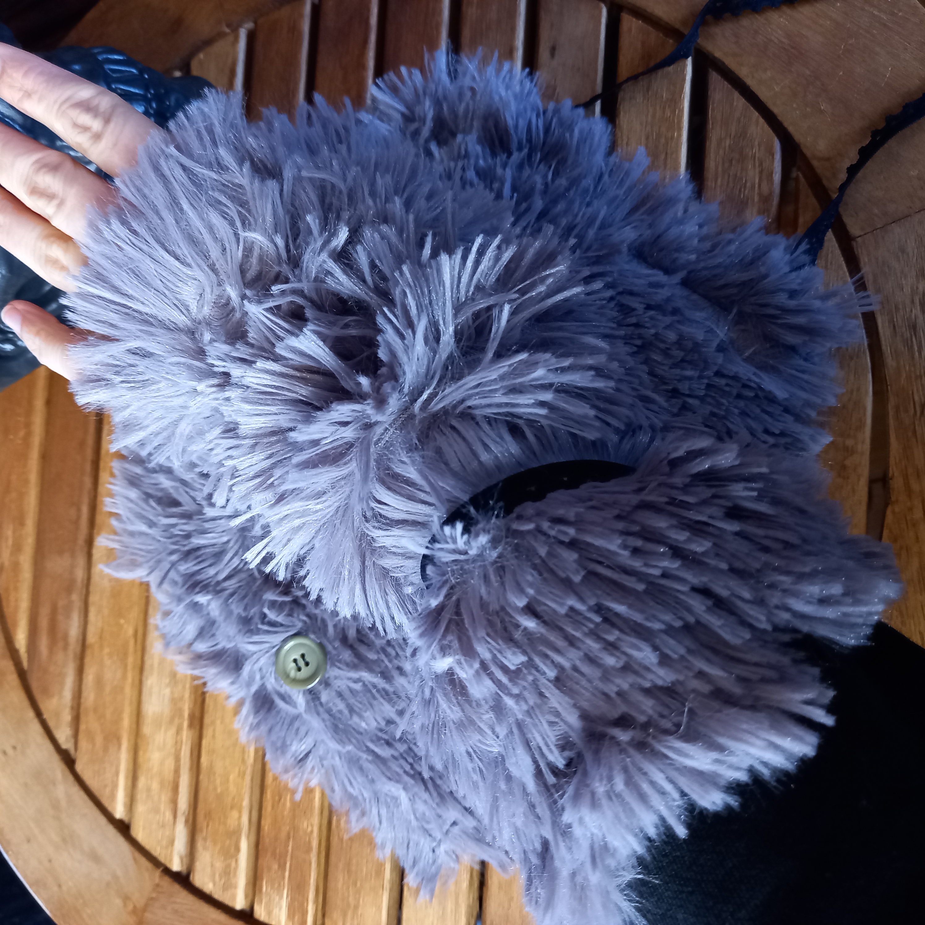 Mitaines fleuri parme/gris 