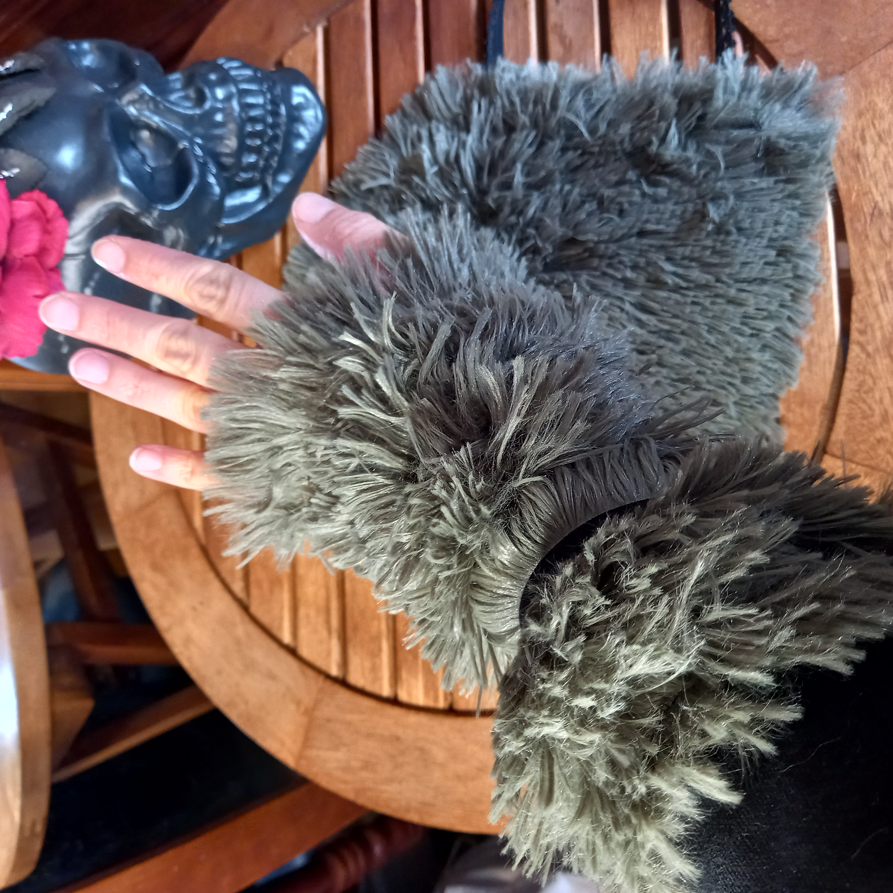 Mitaines fleuries kaki