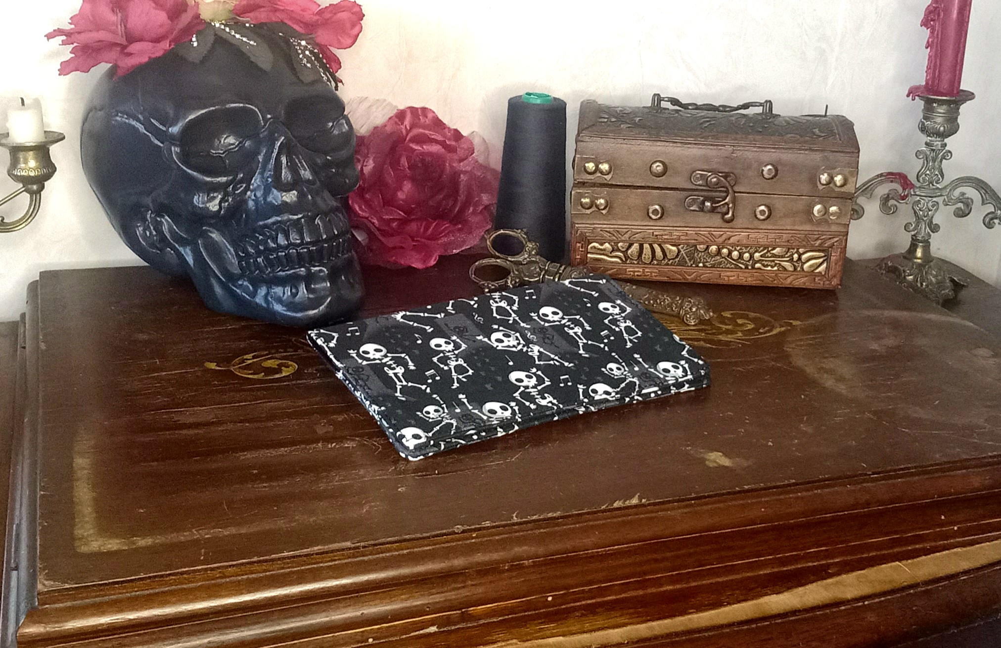 Porte chéquier squelettes qui dansent