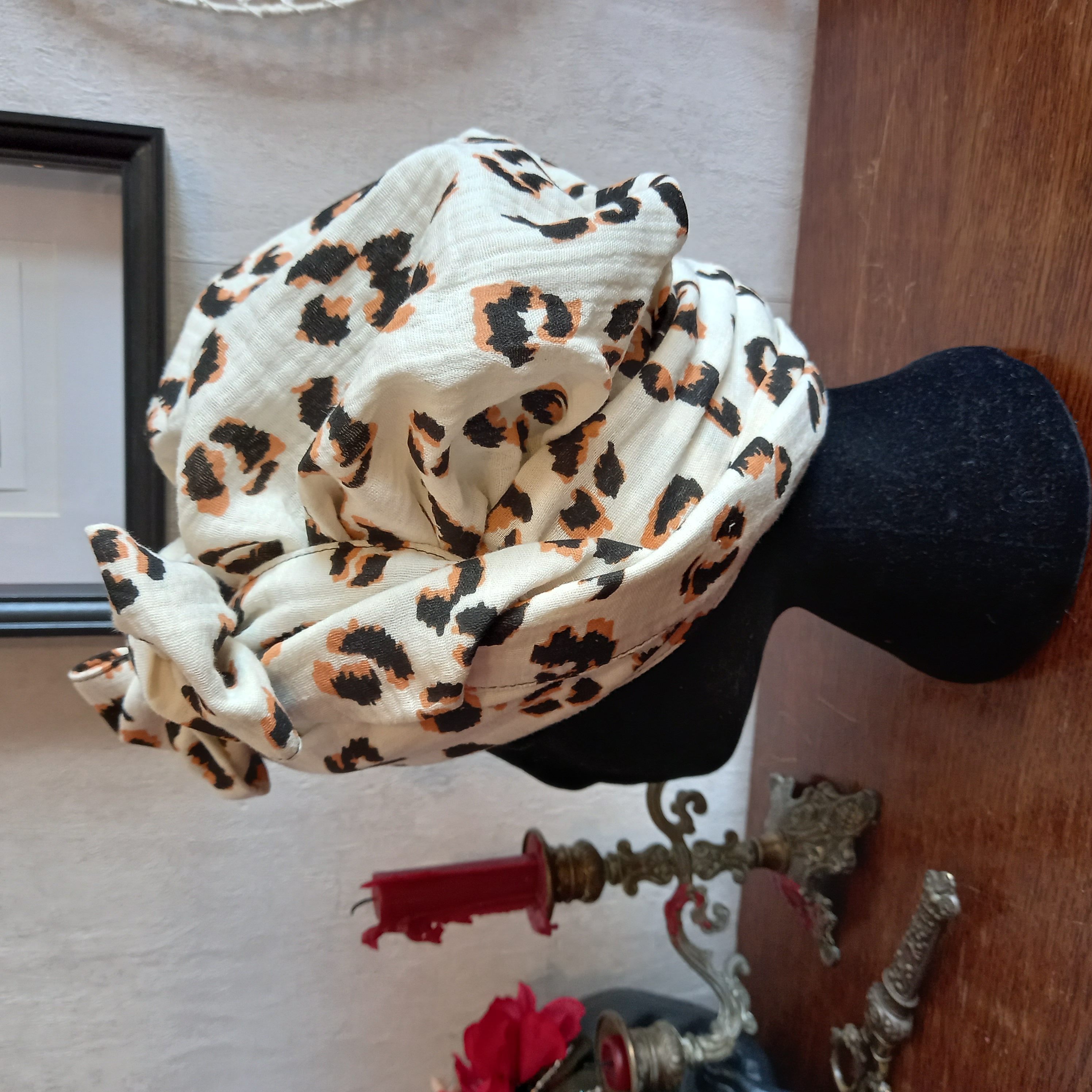 Turban gaze graou beige