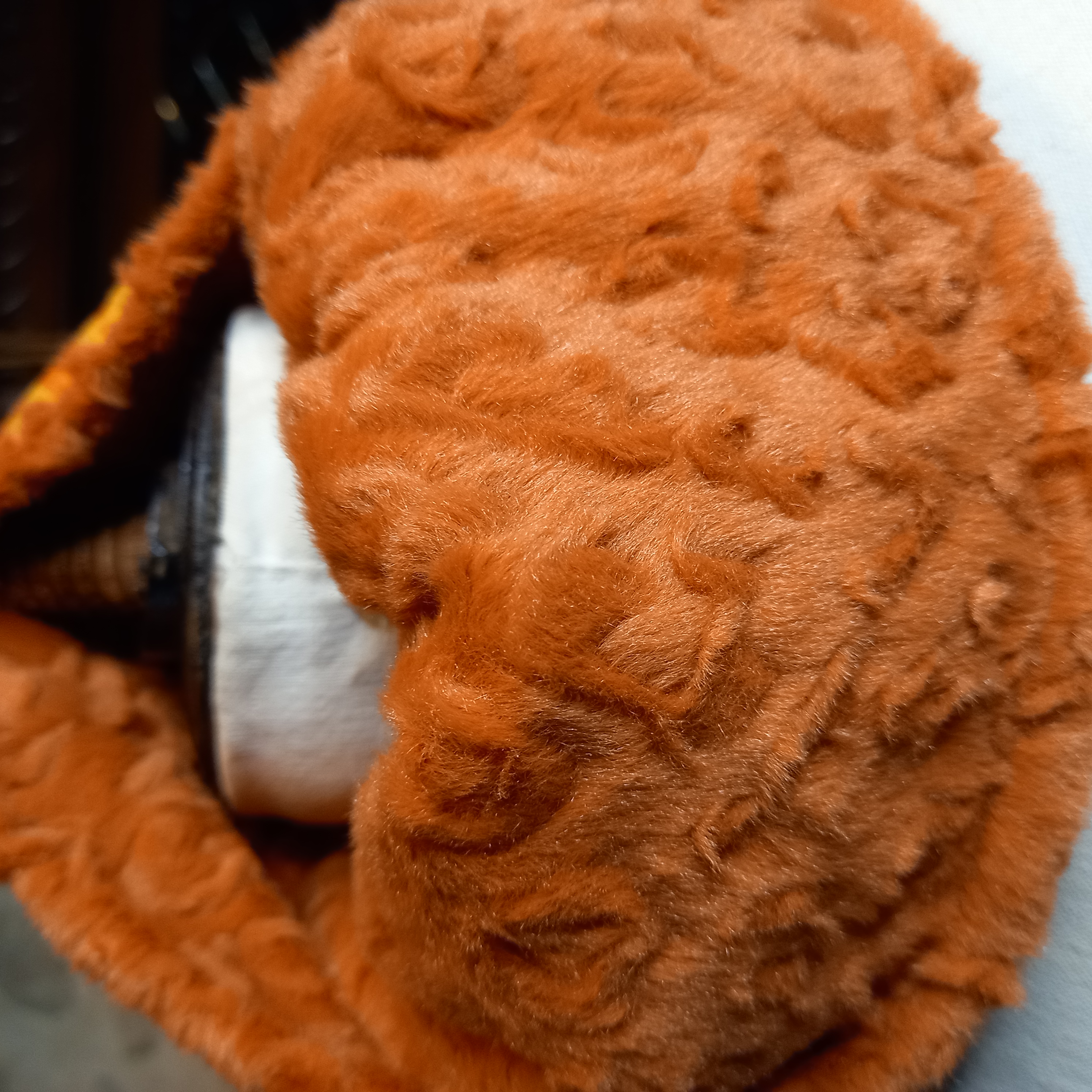 Tour de cou léopard suédine orange