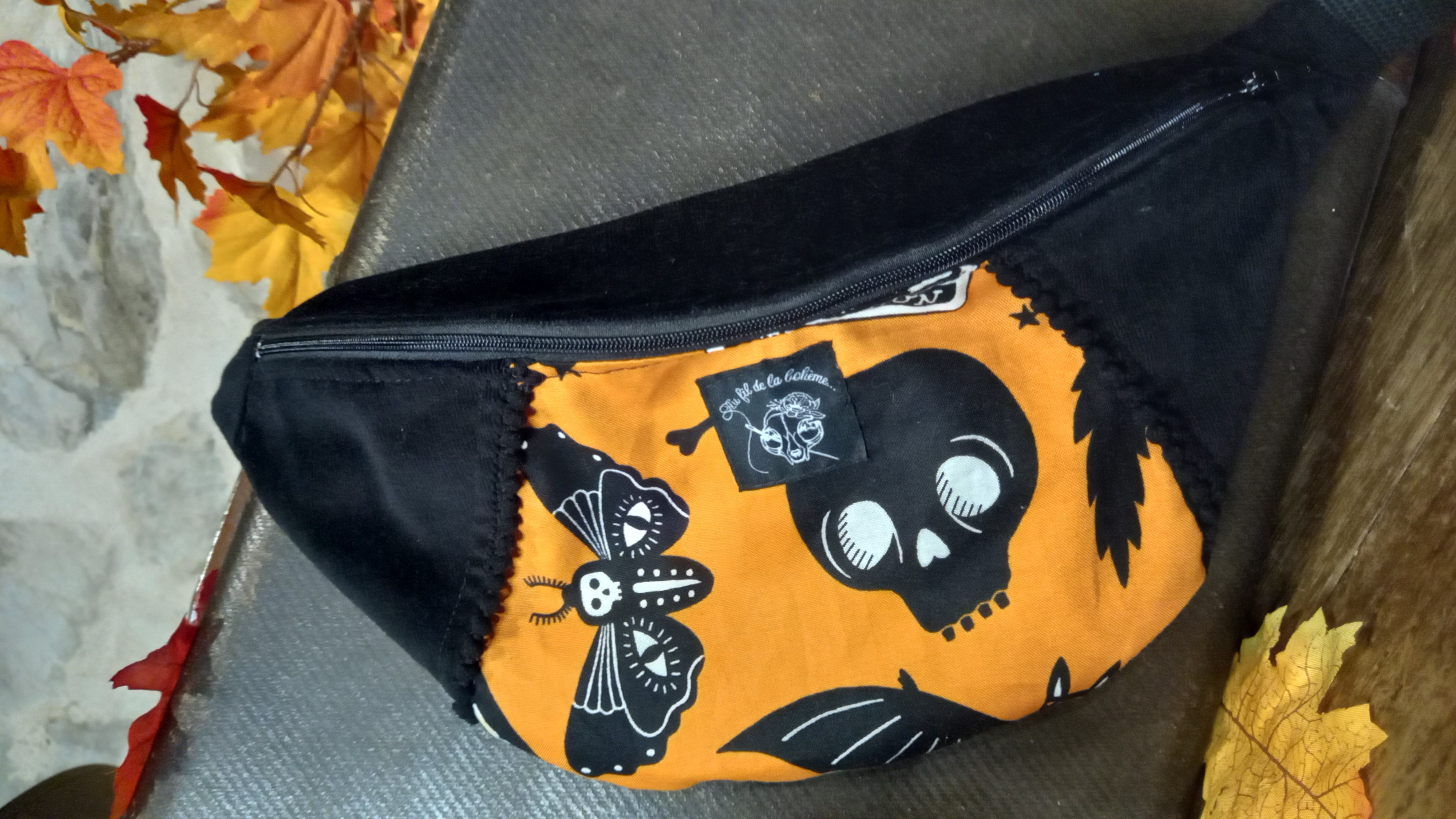 Banane skull orange et noir