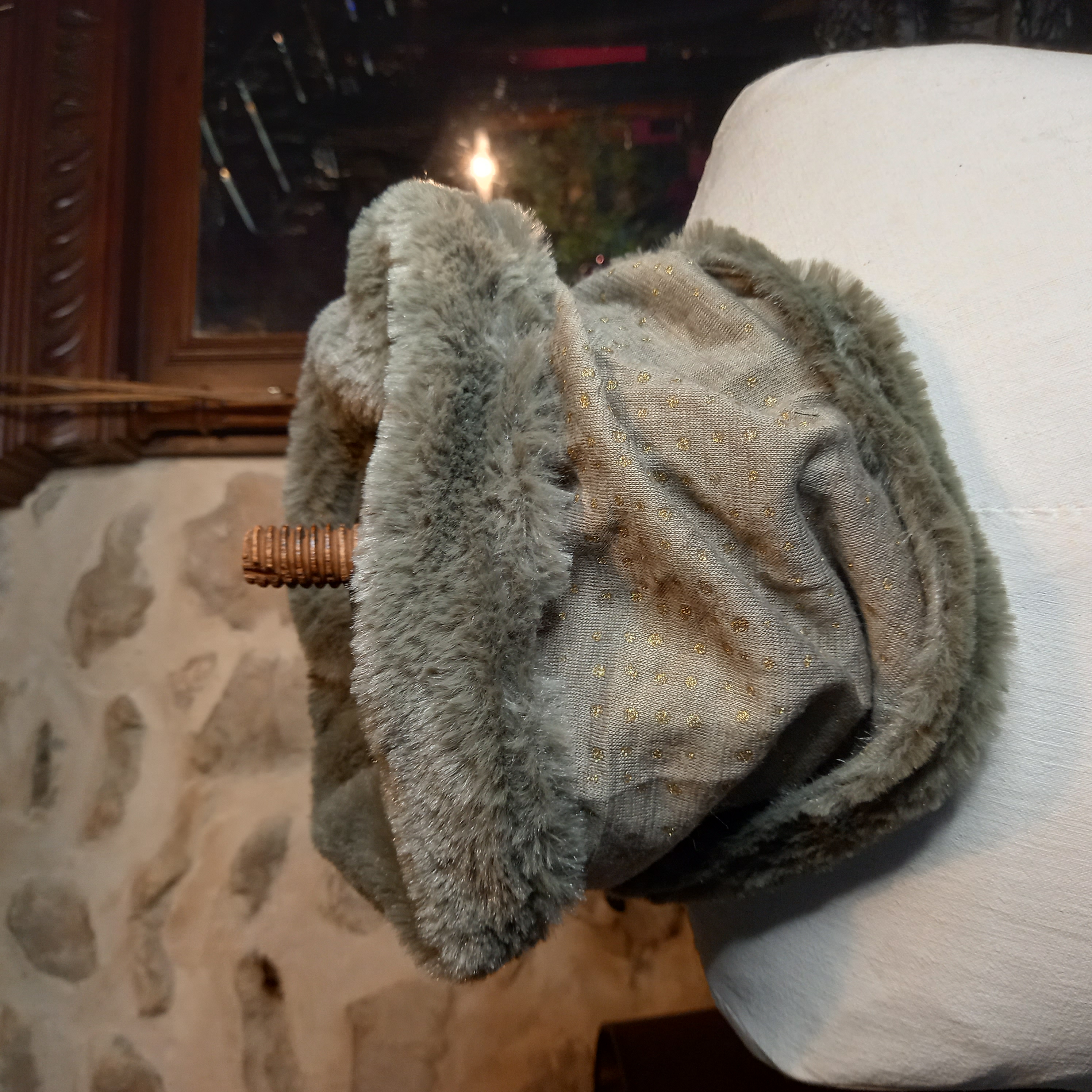 Tour de cou Kaki pois