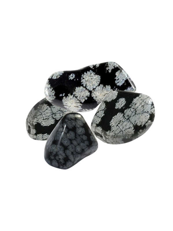 Pierre roulée - Obsidienne flocon de neige