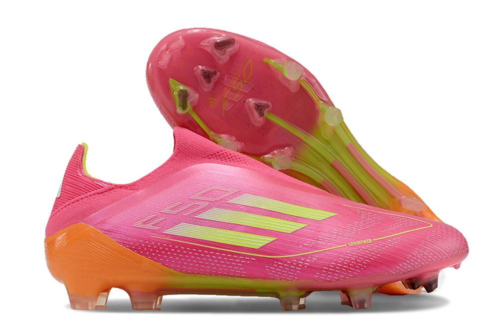 Adidas F50 Elite Laceless FG para terreno firme - Rosa/Amarillo/Naranja