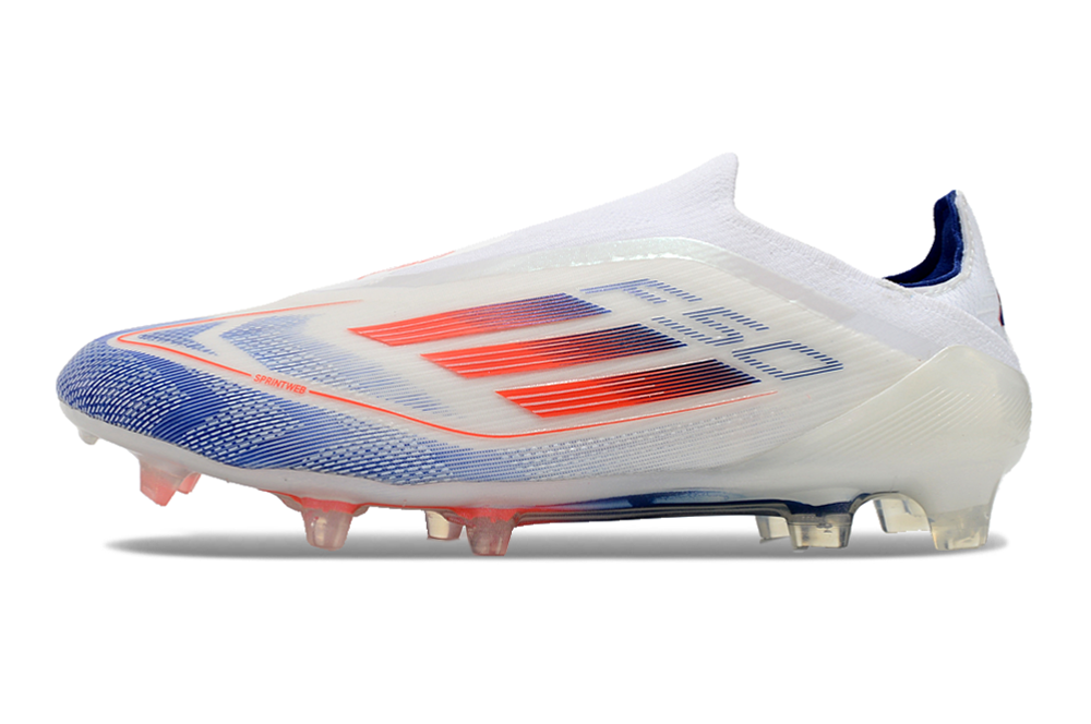 adidas F50 Elite Laceless  FG Advancement - Blanco/Rojo Solar/Azul Lúcido