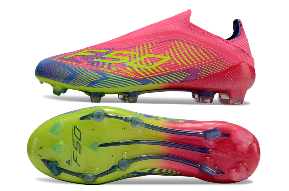  Adidas F50 Elite FG Laceless - Rosa Lúcido/Limón Lúcido/Azul Fusion