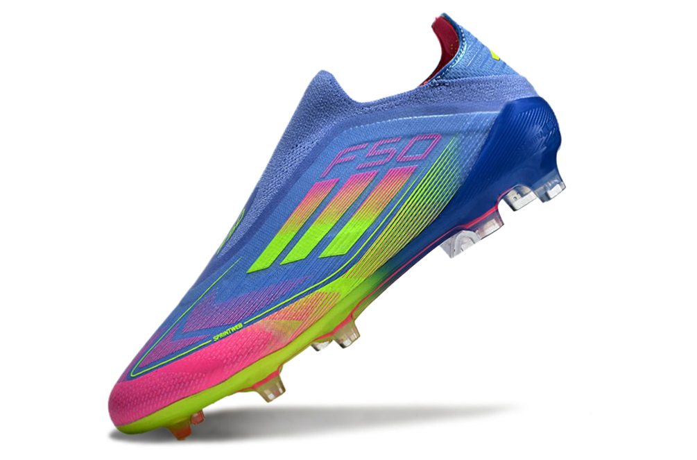 Adidas F50 Elite FG Laceless - Azul Fusion/Limón Lúcido/Rosa Lúcido