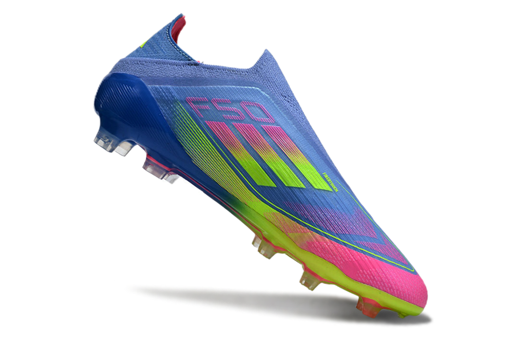  Adidas F50 Elite FG Laceless - Azul Fusion/Limón Lúcido/Rosa Lúcido