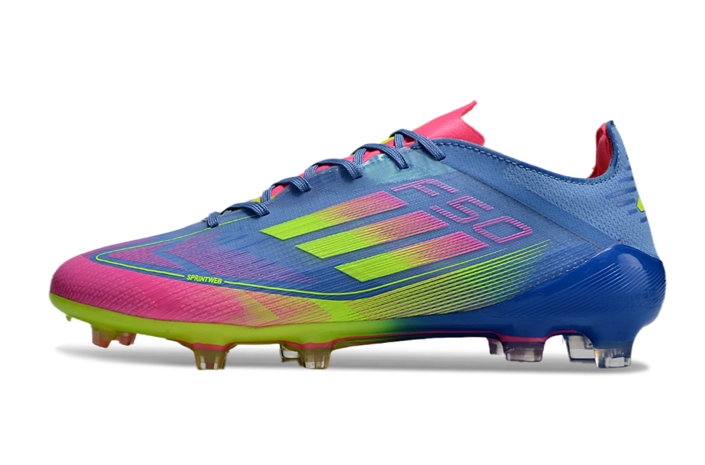  Adidas F50 Elite FG Laceless - Azul Fusion/Limón Lúcido/Rosa Lúcido