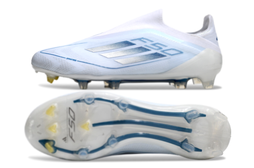  Adidas F50 Elite FG Laceless - Blanco/Perla Met/Blanco
