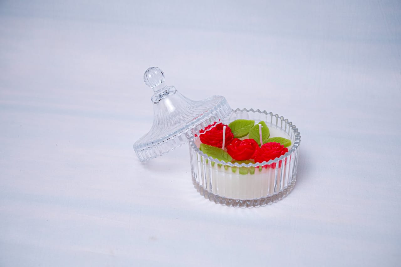 Glass Candle (Lemon Grass fragrance)