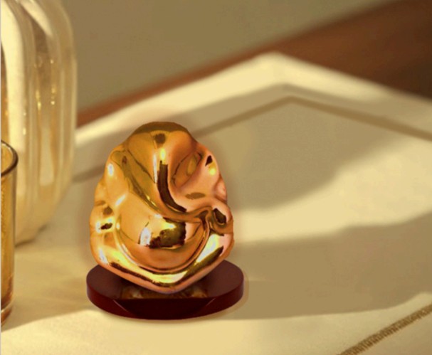 Ceramic Golden Plating Ganesha Figurine