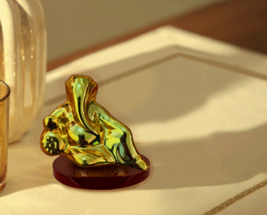 Ceramic Golden Plating Ganesha Idol