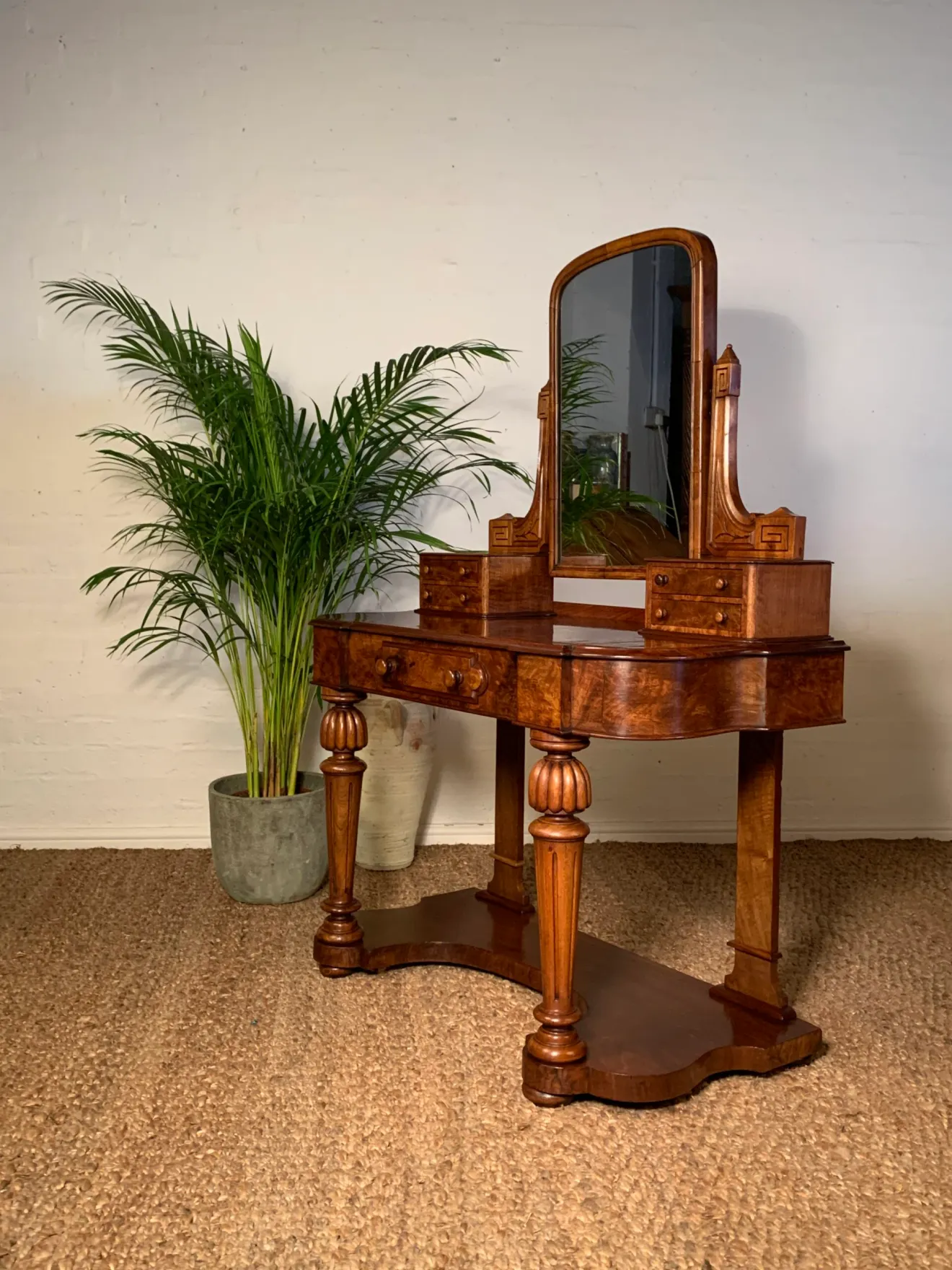 Late Victorian Burr Walnut Dressing Table
