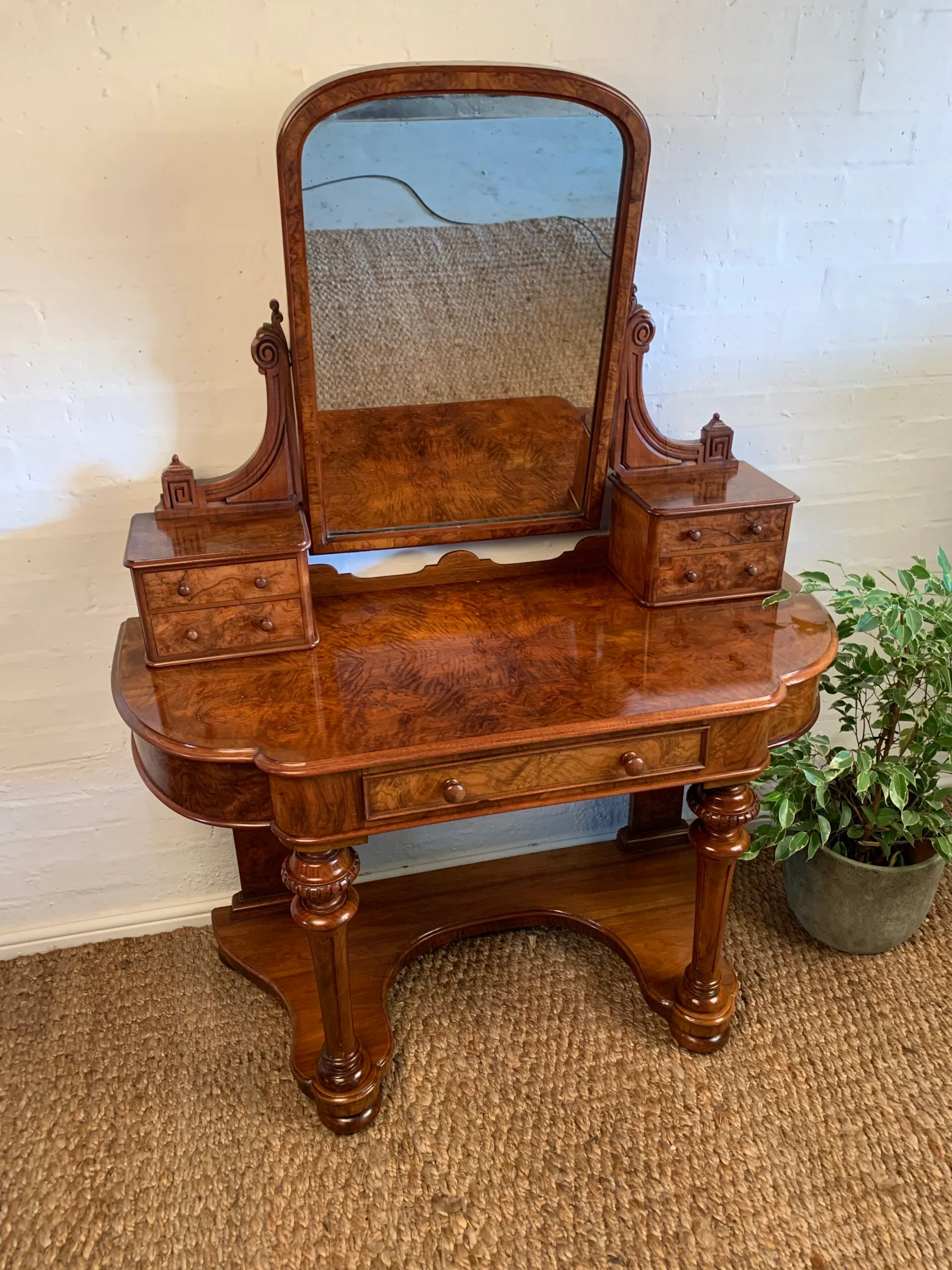 Victorian Burr Walnut Duchess Dressing Table