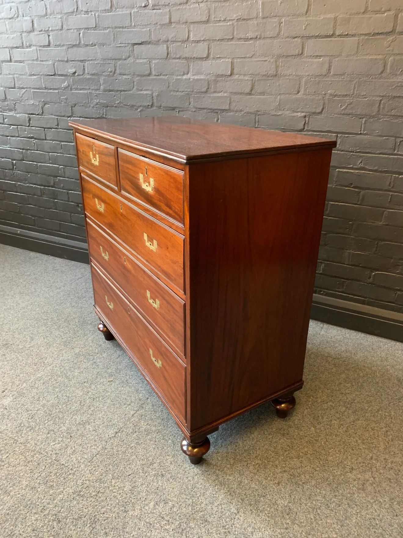 19th Century Mahogany Military Campaign Chest