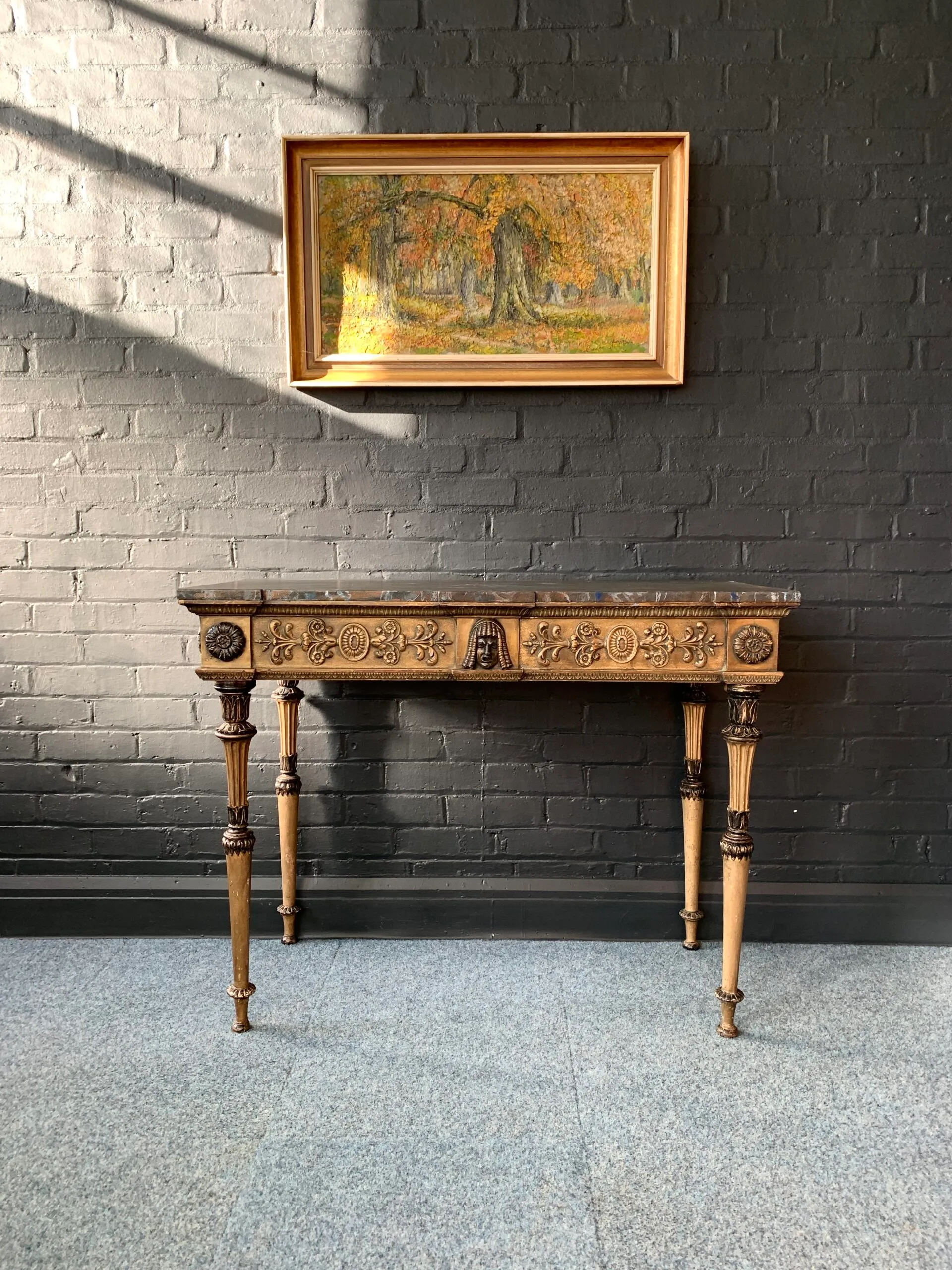 Antique Gilt Wood Console Table