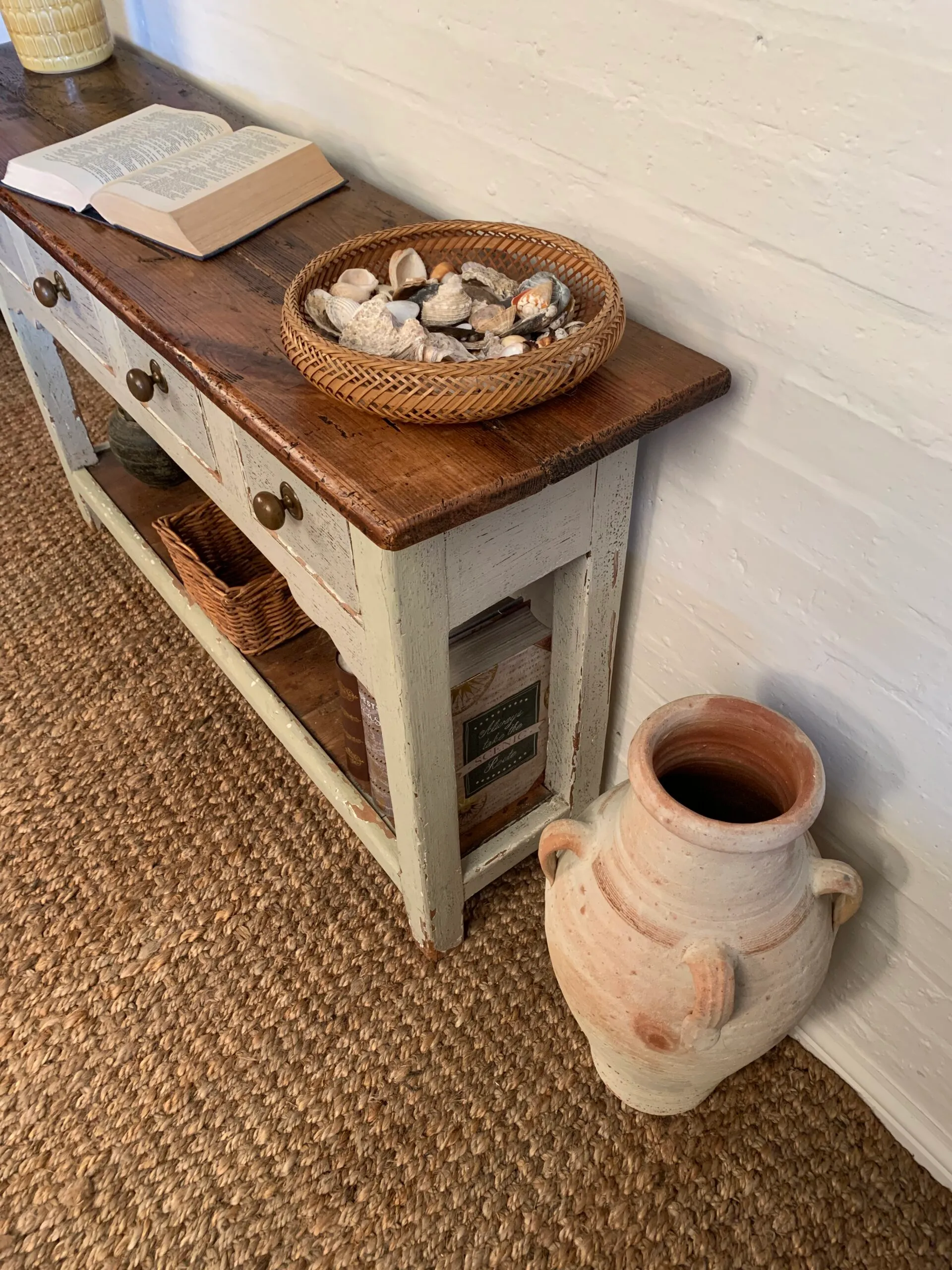 Antique Hungarian Rustic/ Paint Console Table