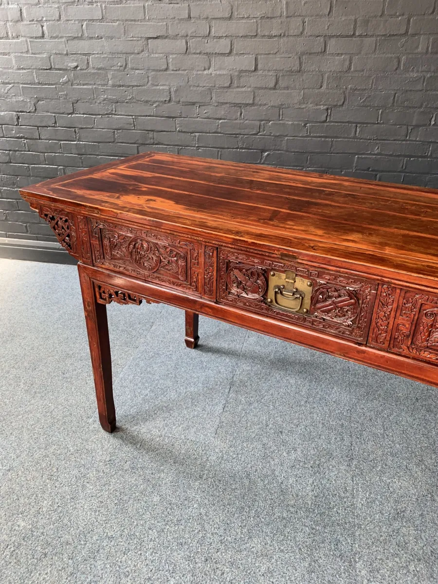 Chinese Red Lacquered Altar Table