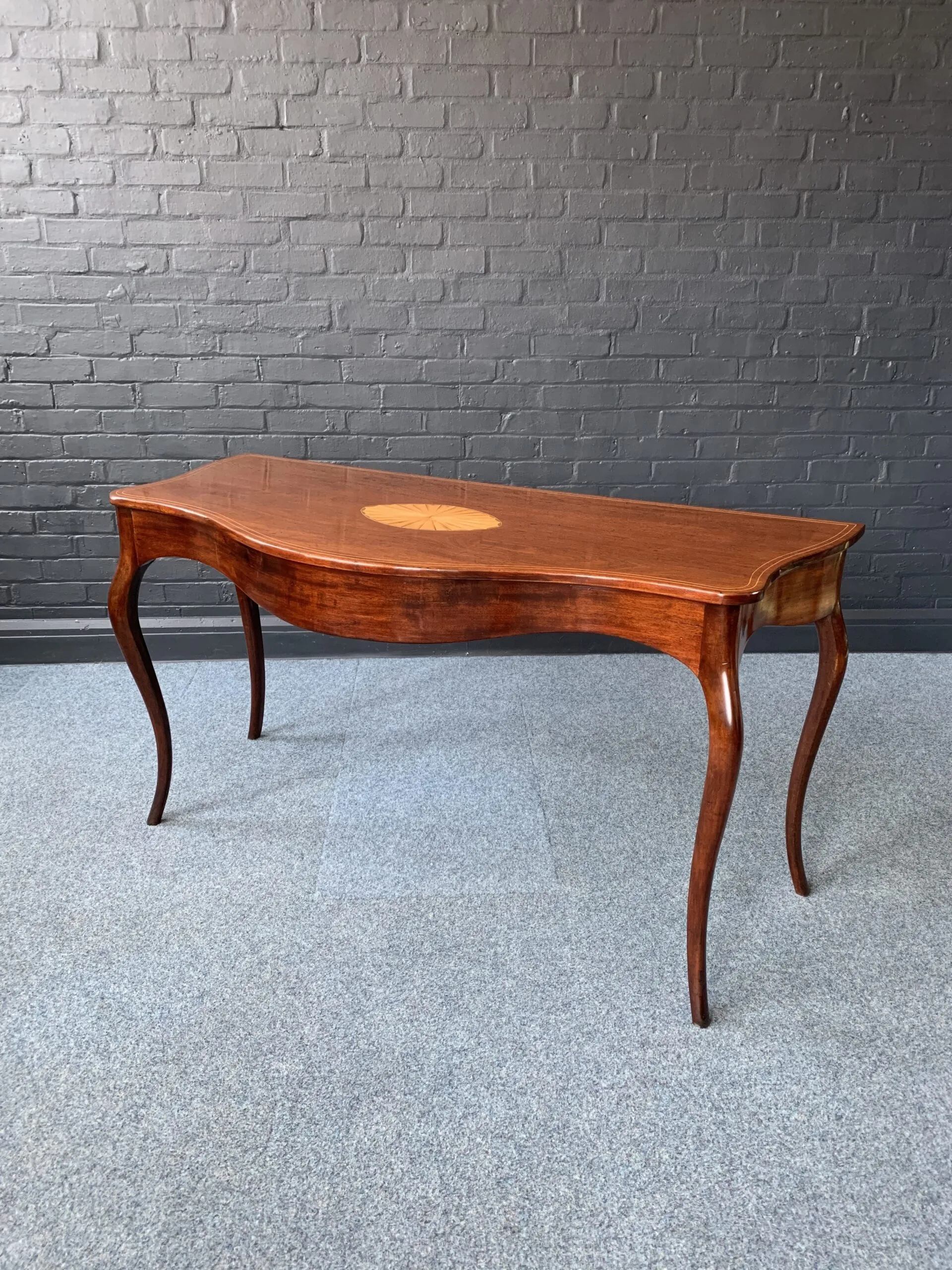 Fine George III Period Serpentine Side Table