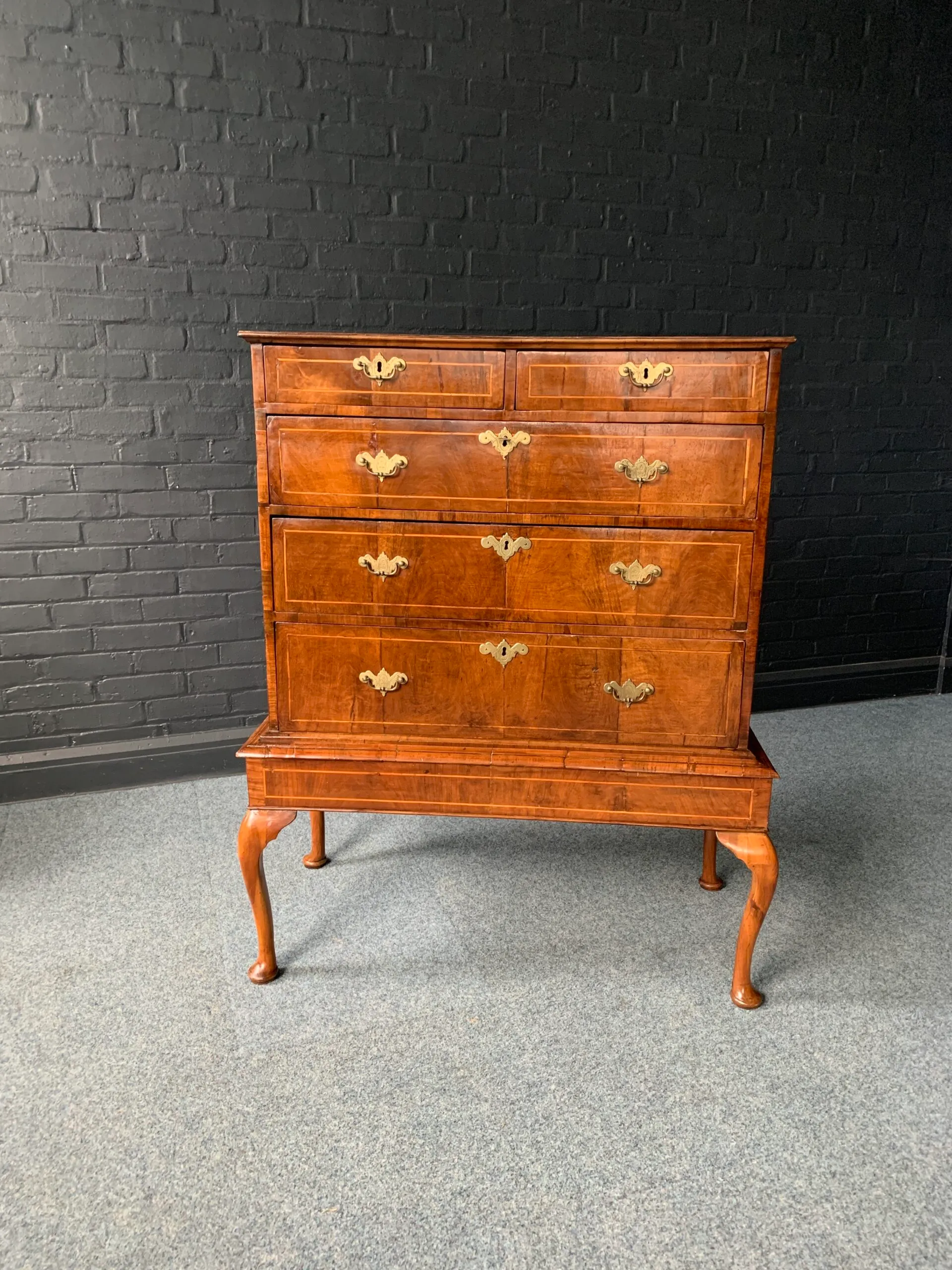 George II Walnut Chest On Stand