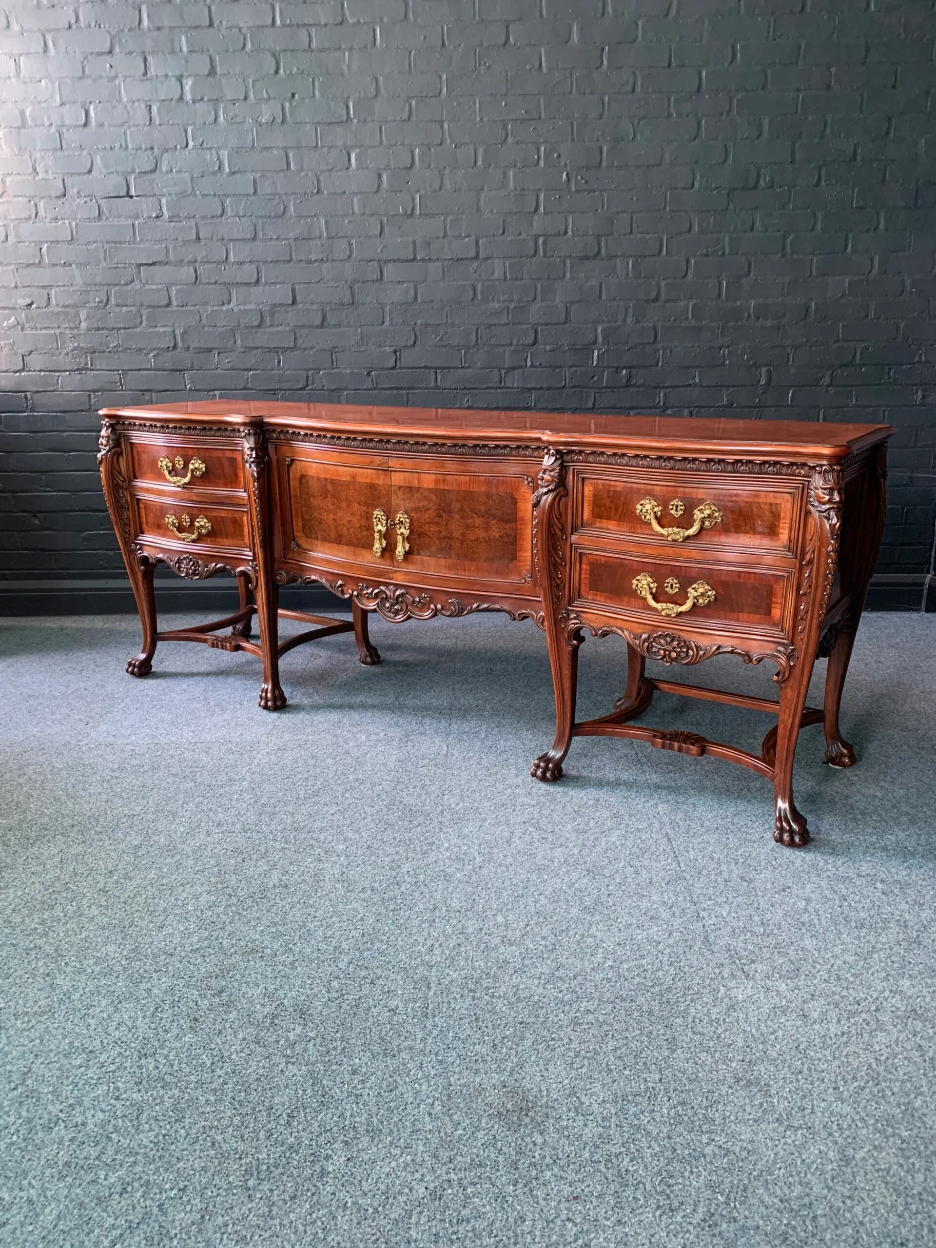 Italian Carved Walnut Sideboard