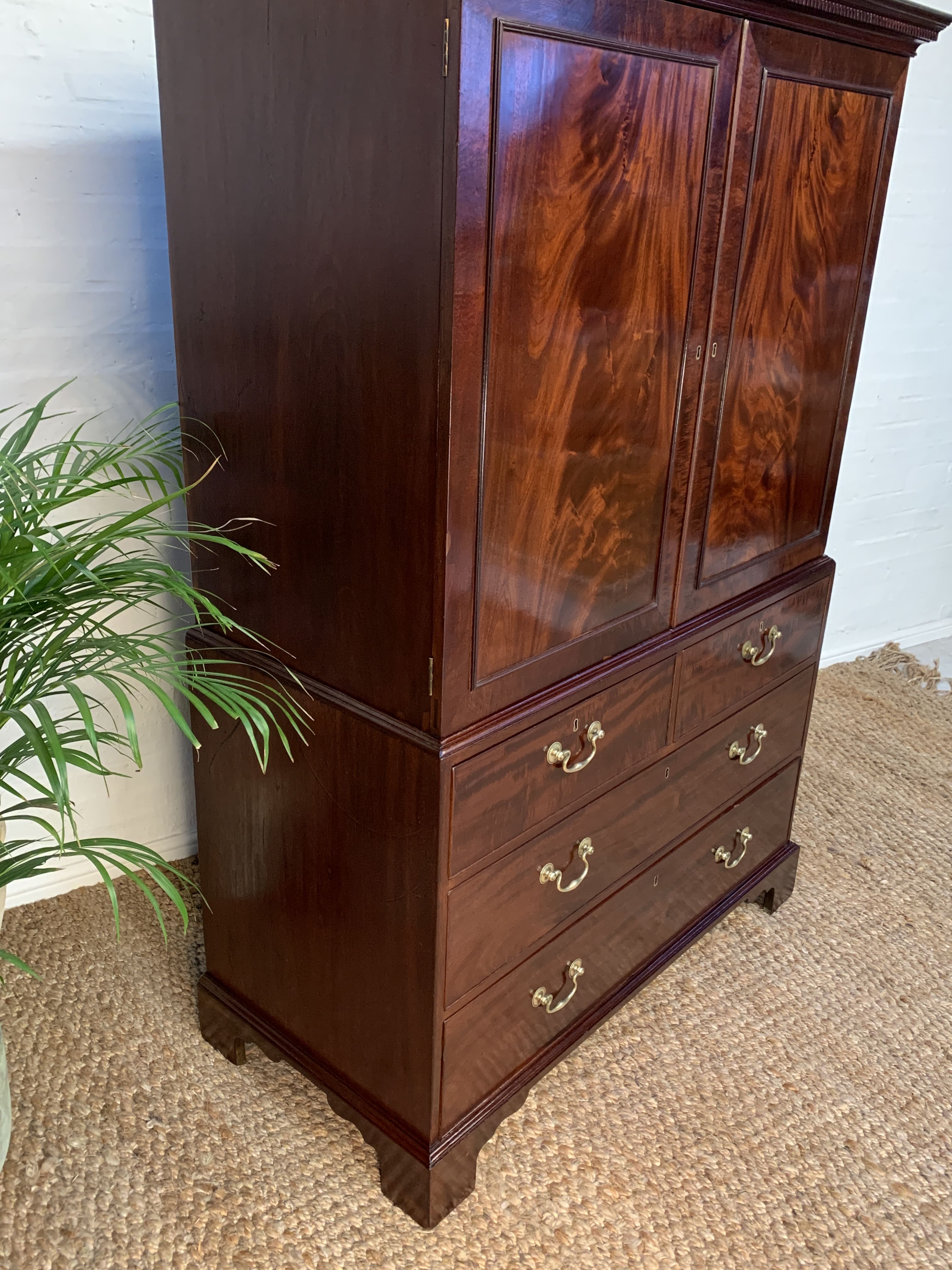 19th Century Mahogany Linen Press