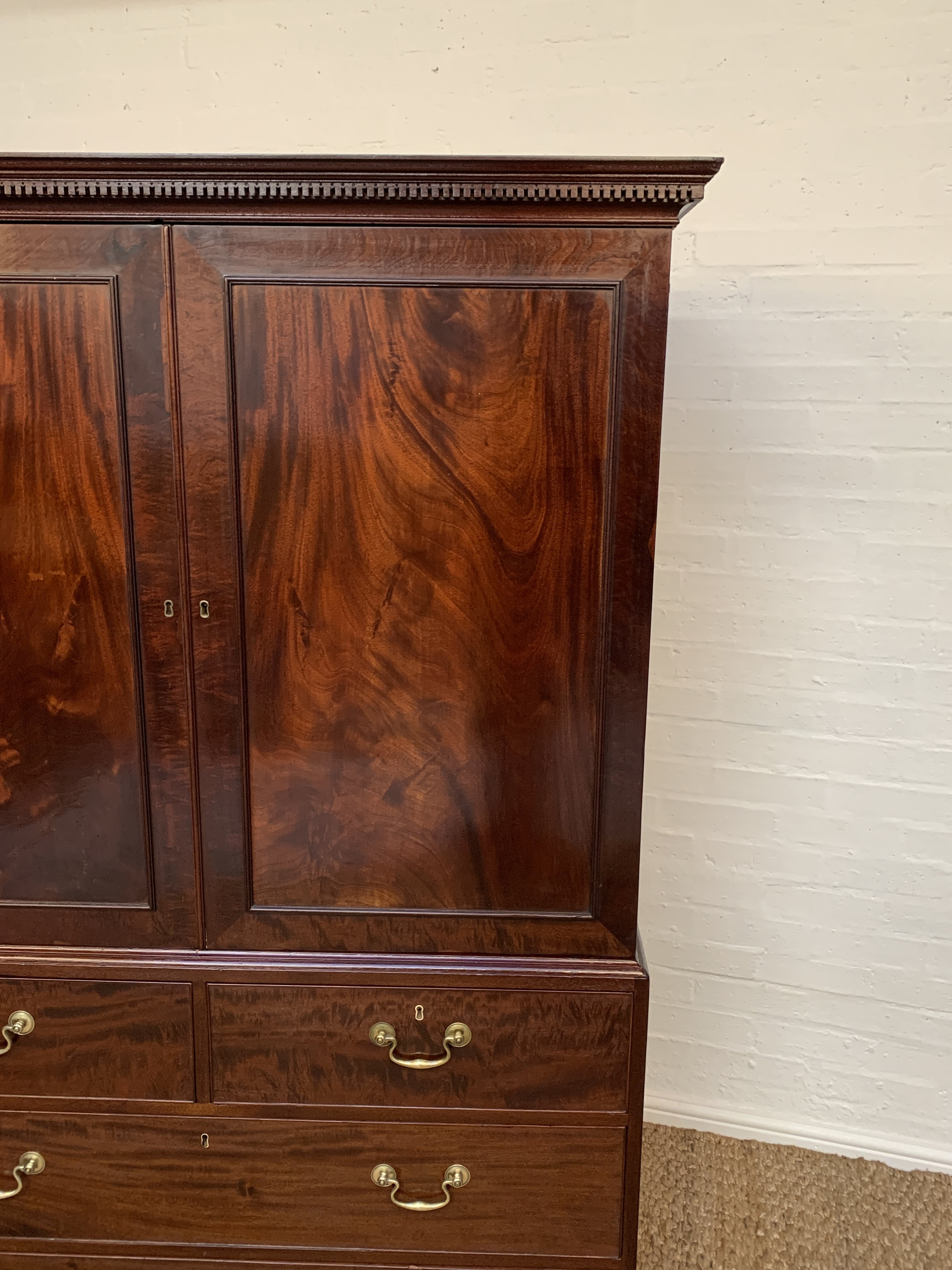 19th Century Mahogany Linen Press