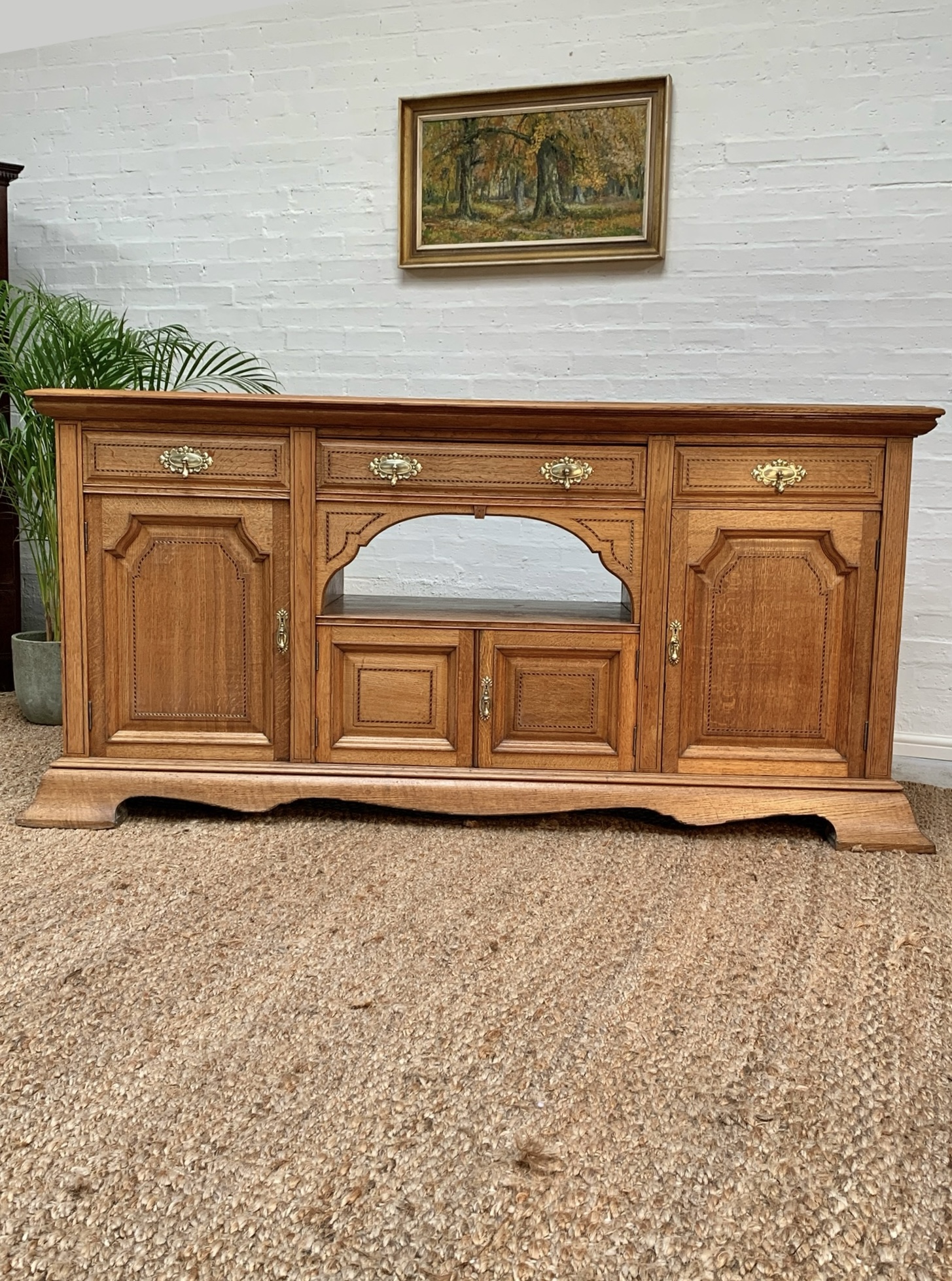 Large Antique 19th Oak Sideboard\ Buffet