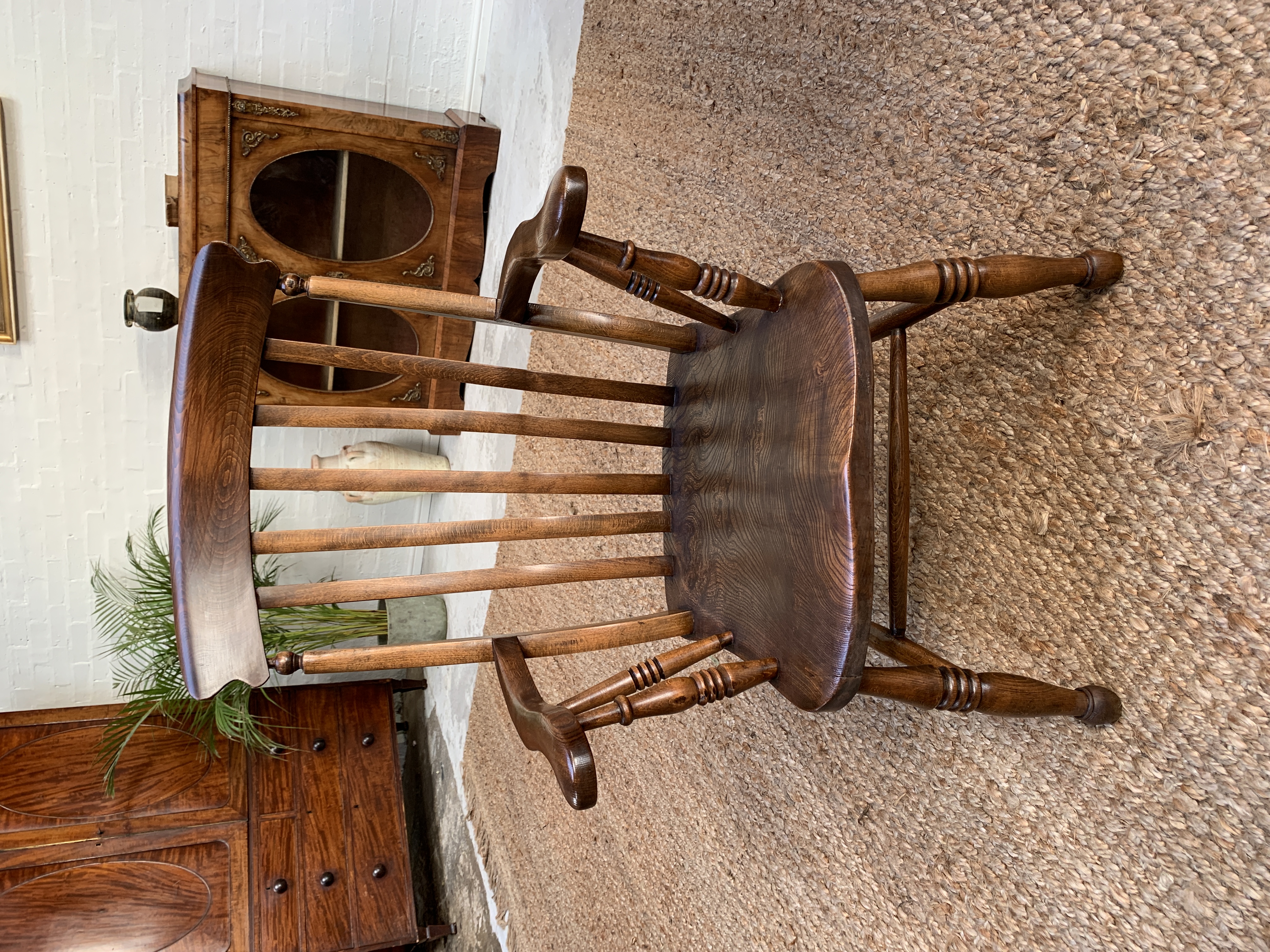 19th Century Antique Elm Windsor Armchair 