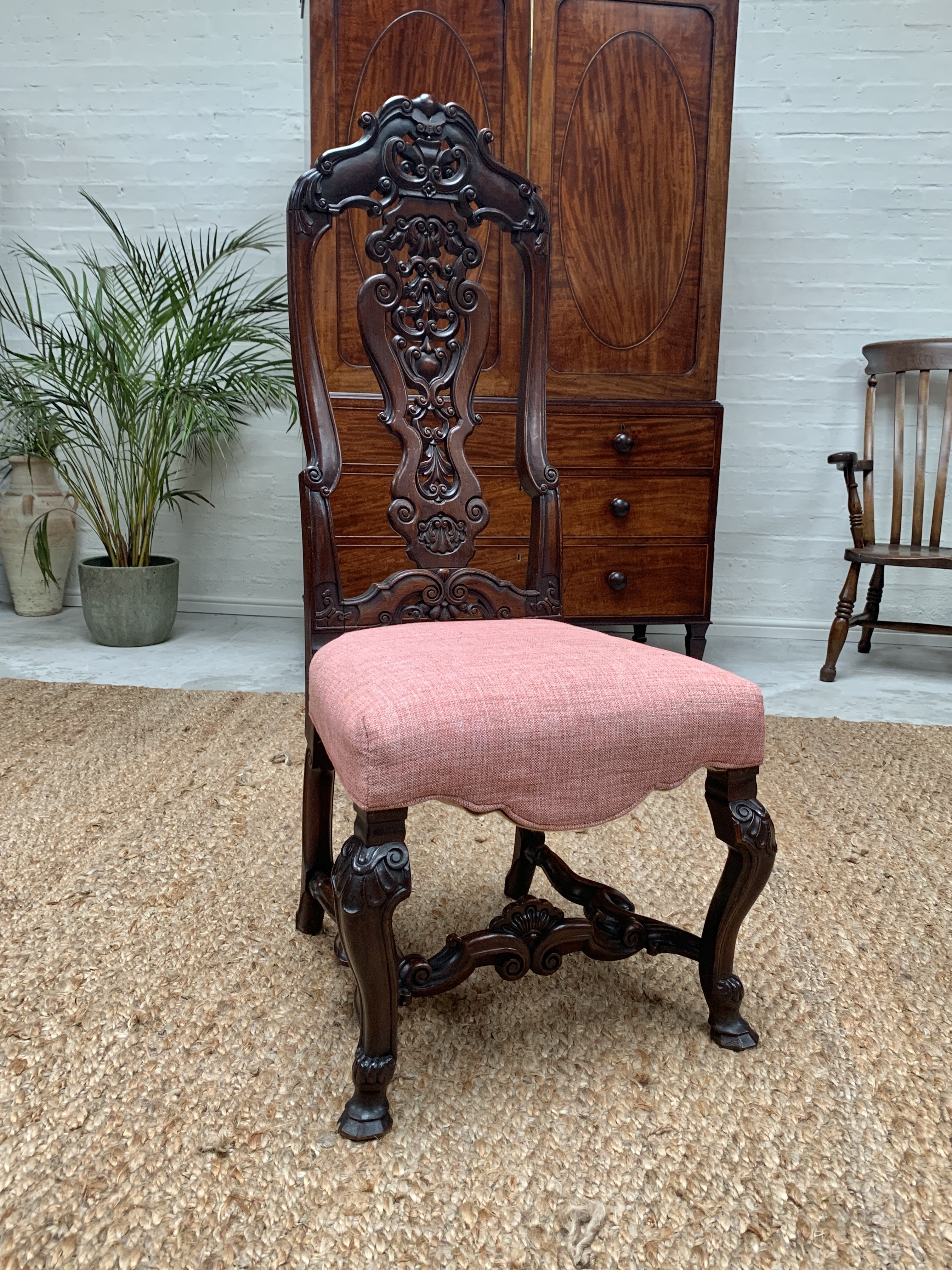 19TH Century Continental Walnut Side Chair