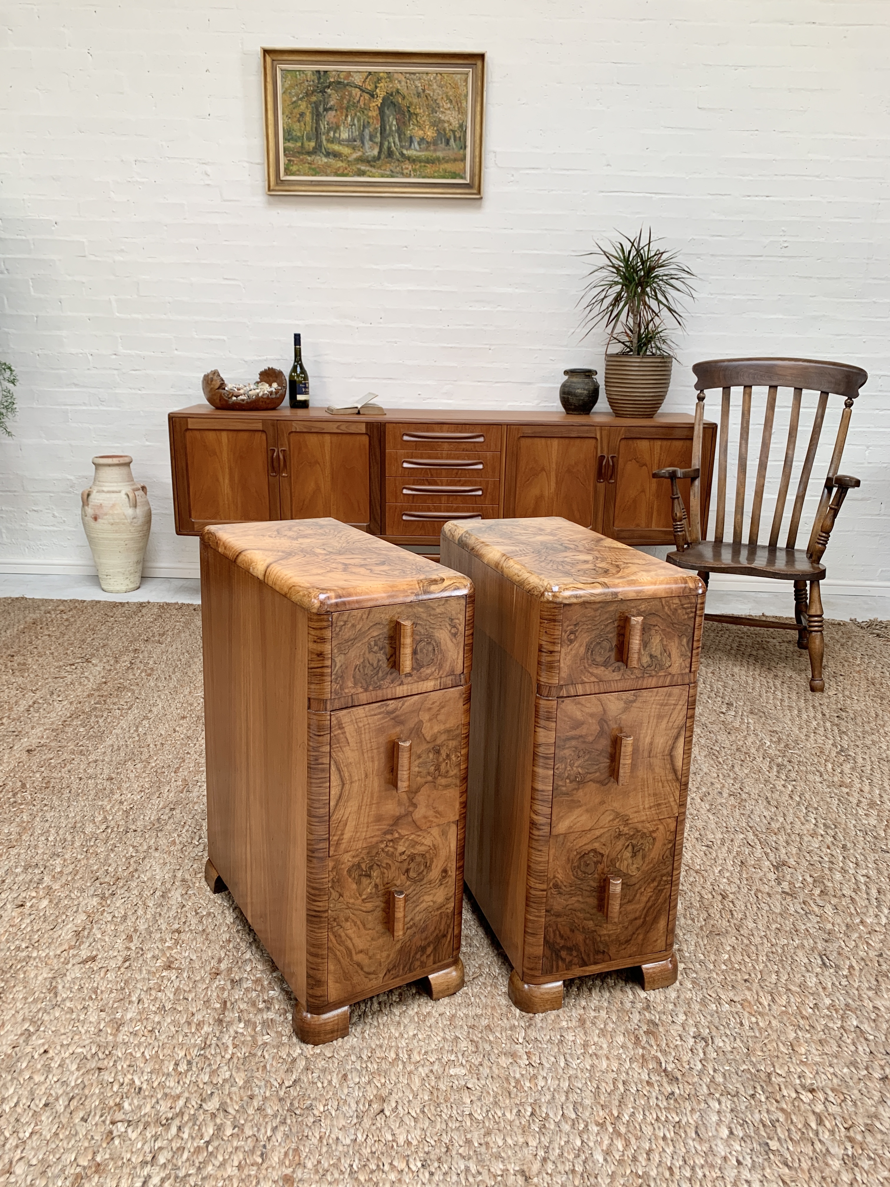 Quality Figured Walnut Bedside Cabinet